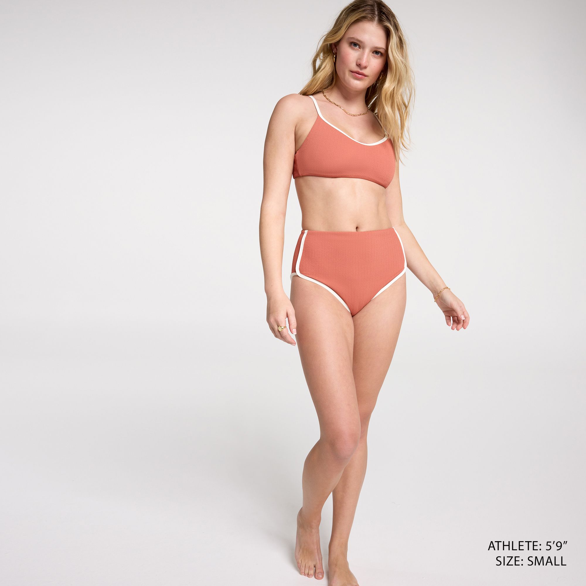 CALIA Women's Tipped High Rise Bikini Swim Bottoms product image