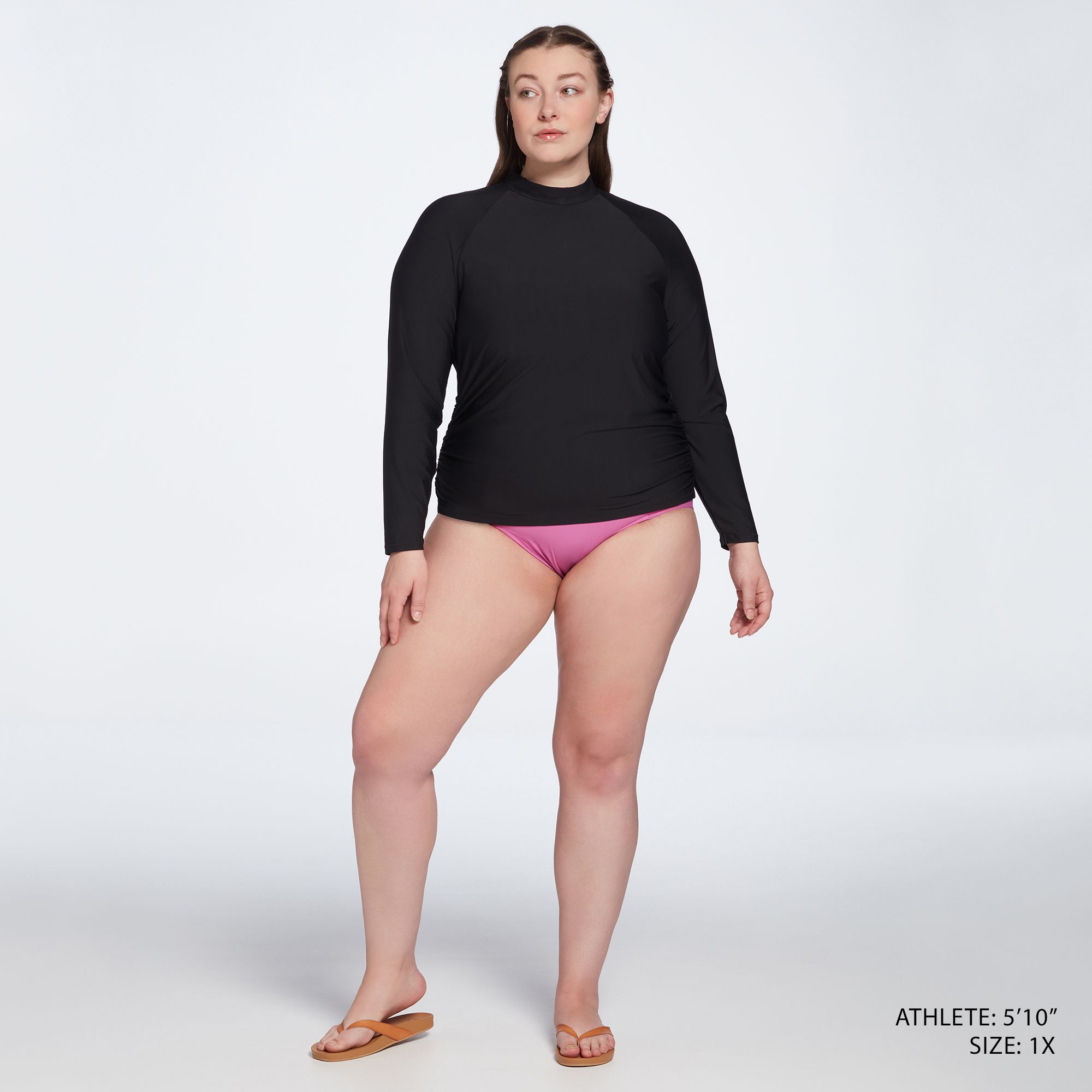 CALIA Ruched Long Sleeve Rashguard