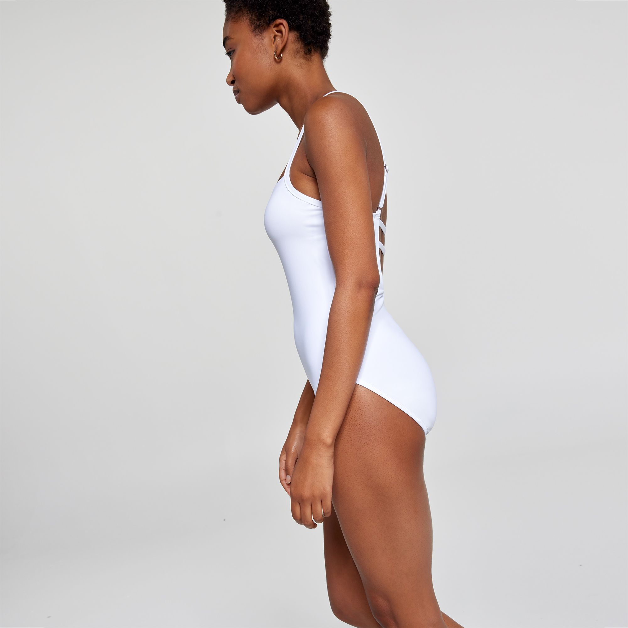 CALIA Women's Square Neck Open Back One Piece Swimsuit product image