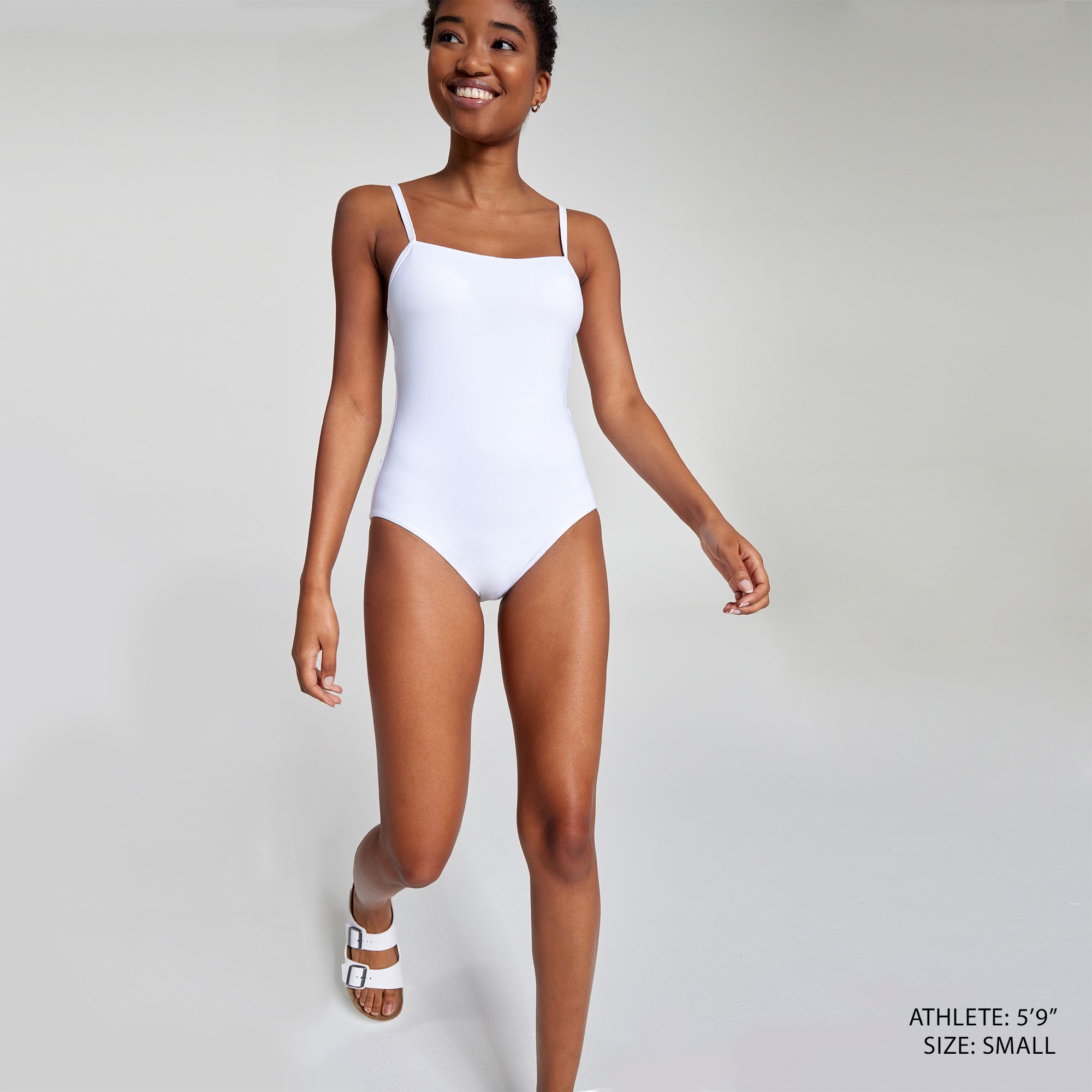 CALIA Women's Square Neck Open Back One Piece Swimsuit product image