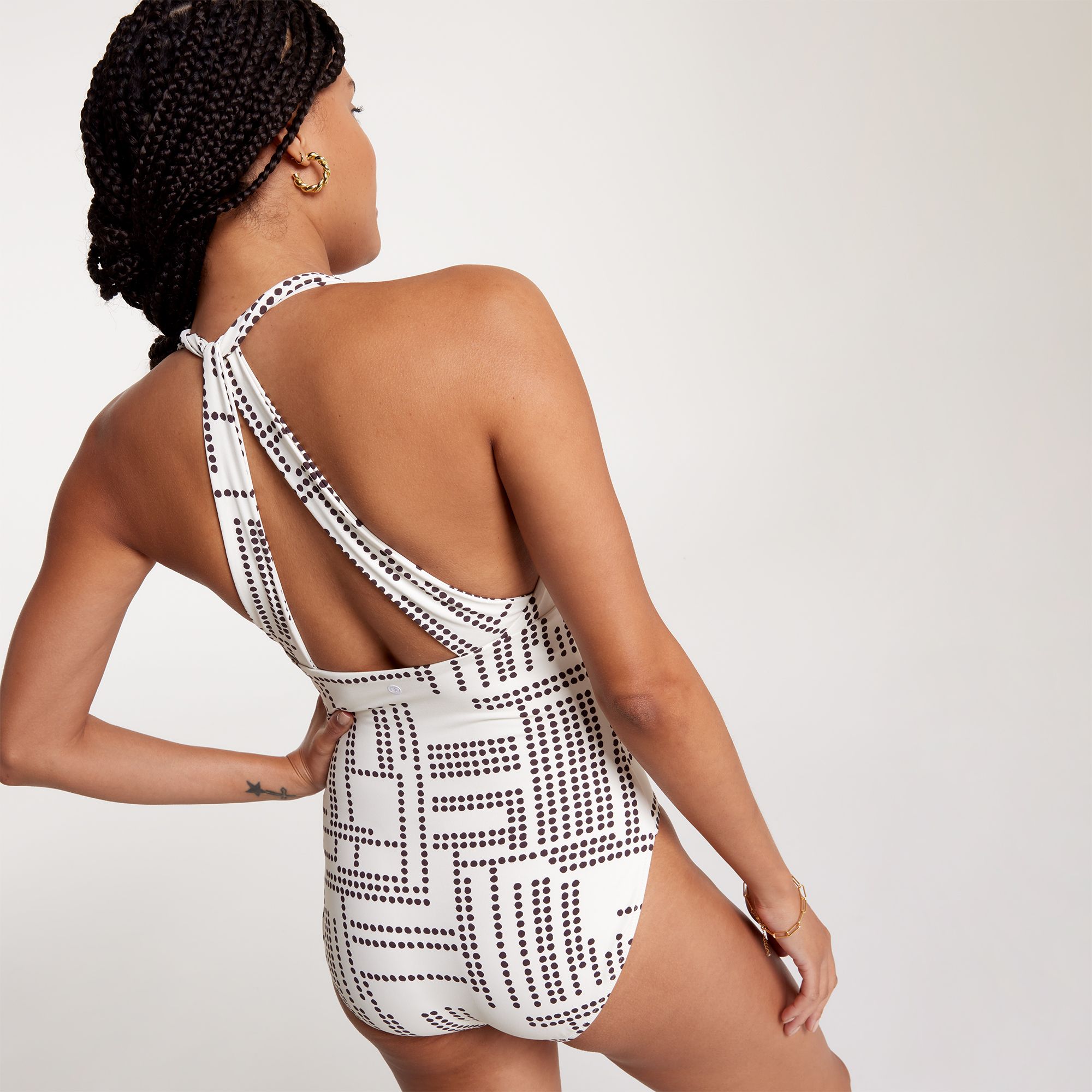 CALIA Women's Deep V-Neck Twist Back One Piece Swimsuit product image