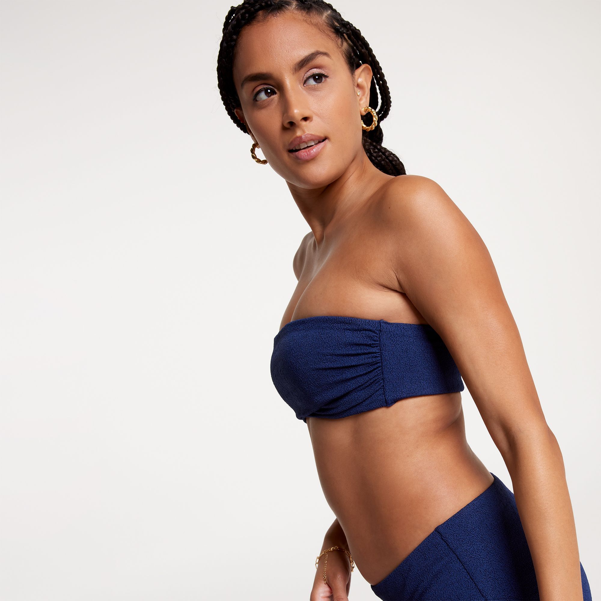 CALIA Women's Shirred Strapless Bandeau Low Support Swim Top product image