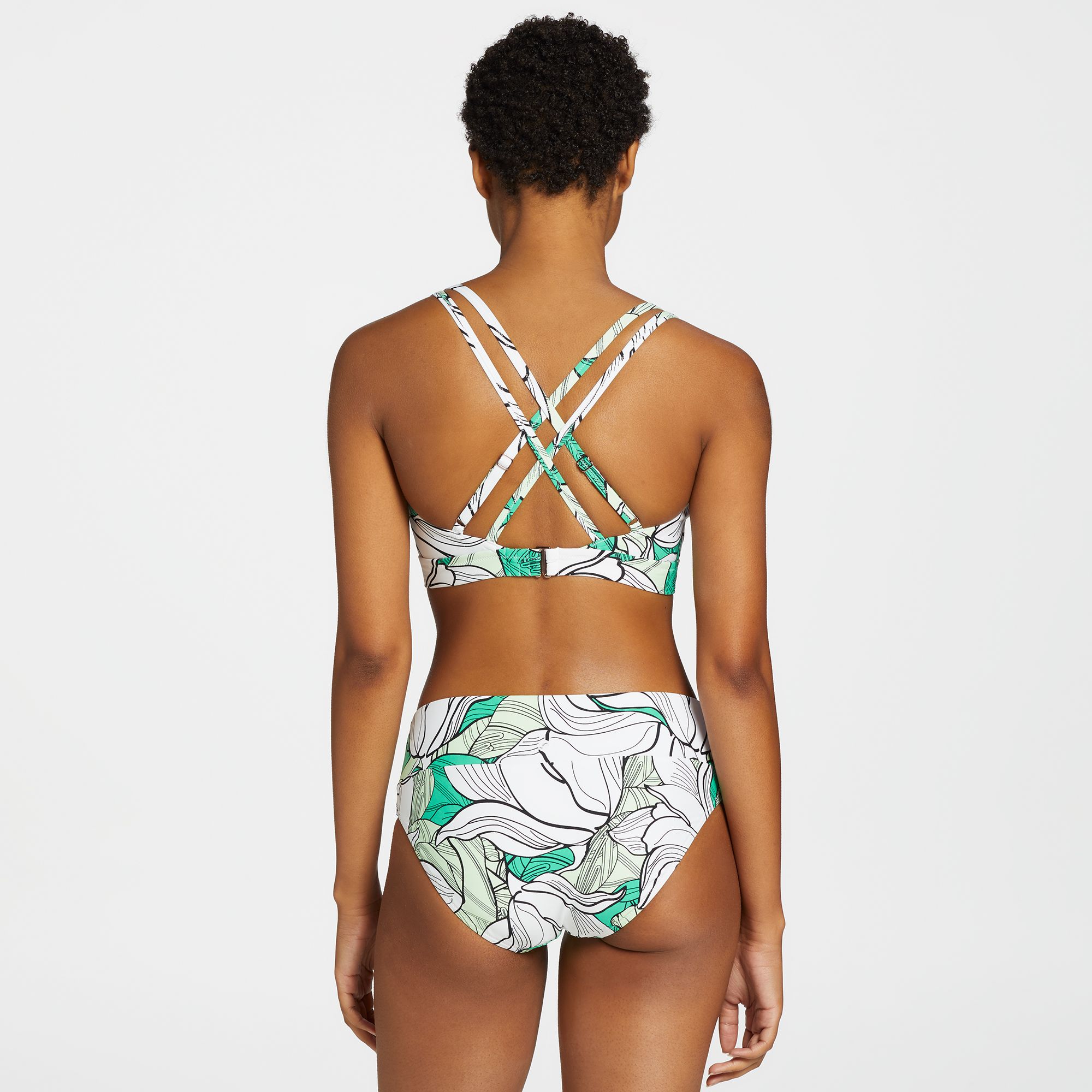 CALIA Women's Ruched Front Cross Medium Support Swim Top product image