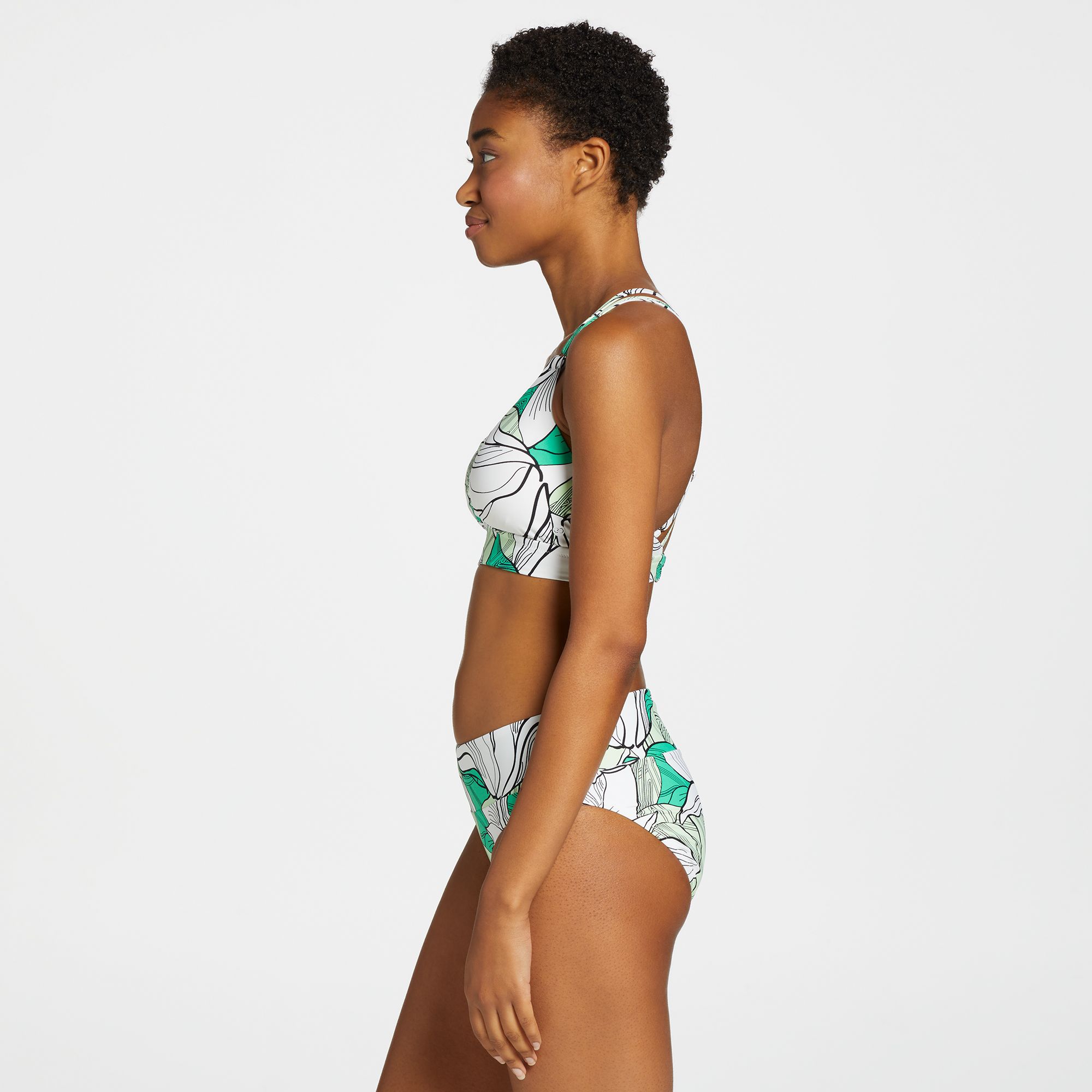 CALIA Women's Ruched Front Cross Medium Support Swim Top product image