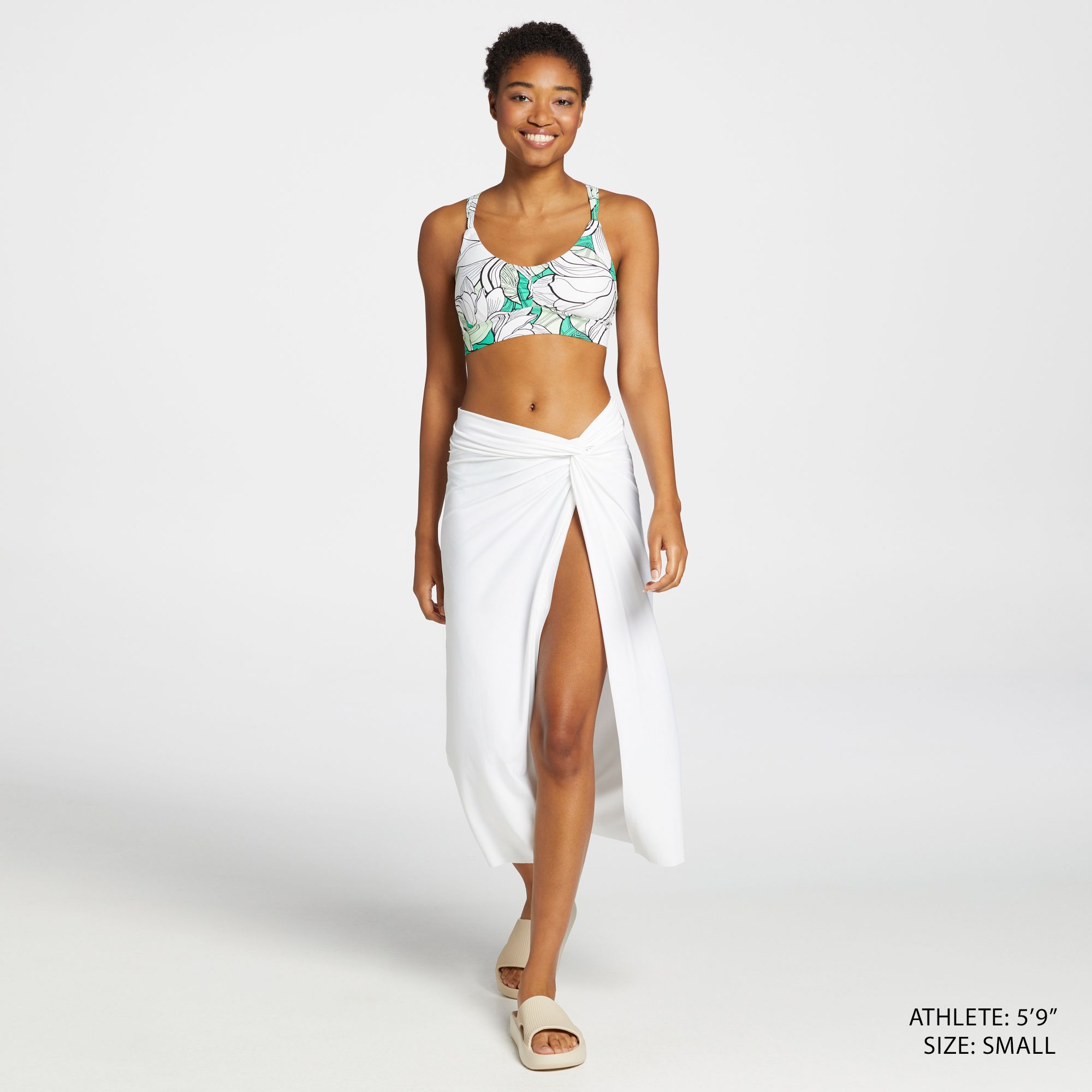 CALIA Women's Ruched Front Cross Medium Support Swim Top product image