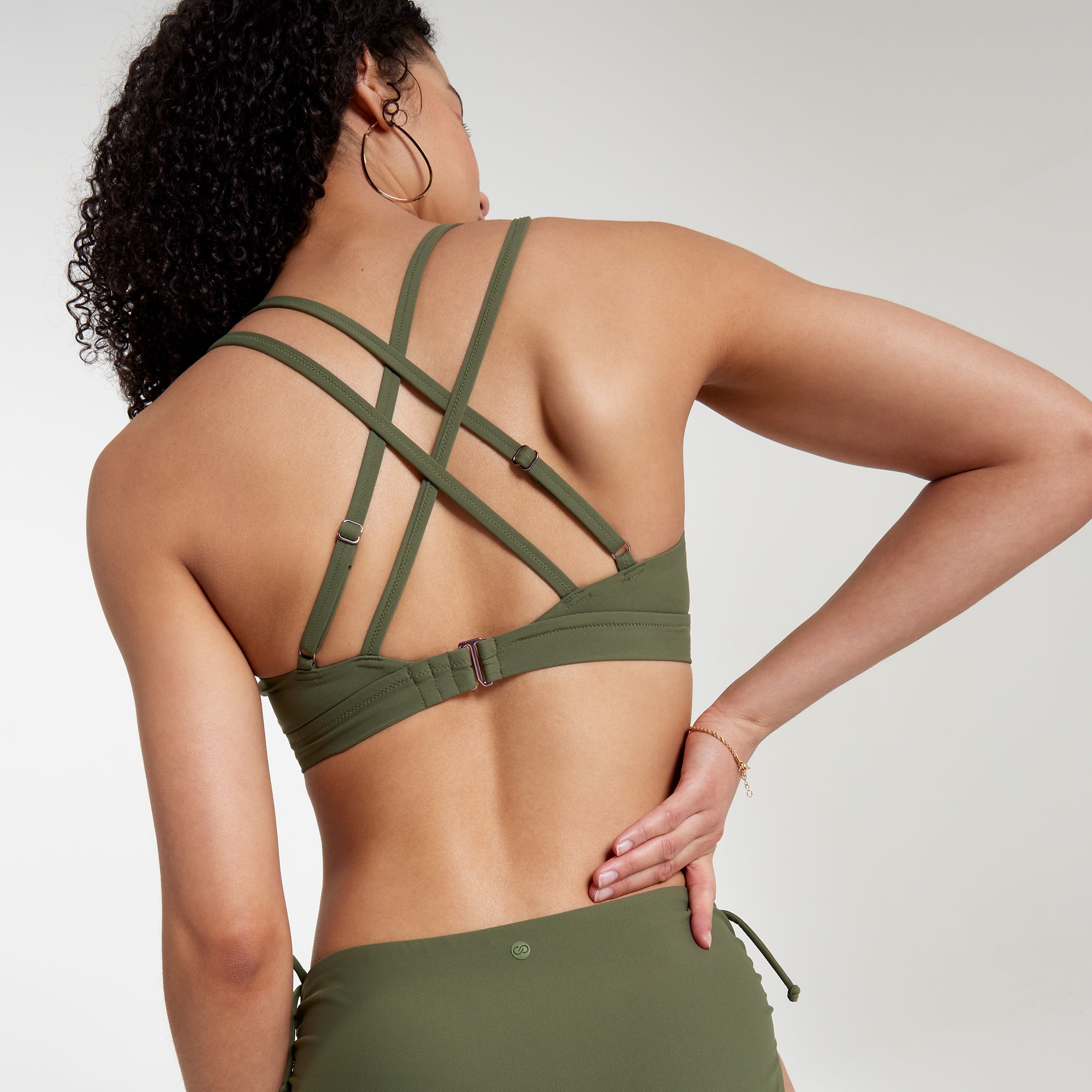 CALIA Women's Ruched Front Cross Medium Support Swim Top product image