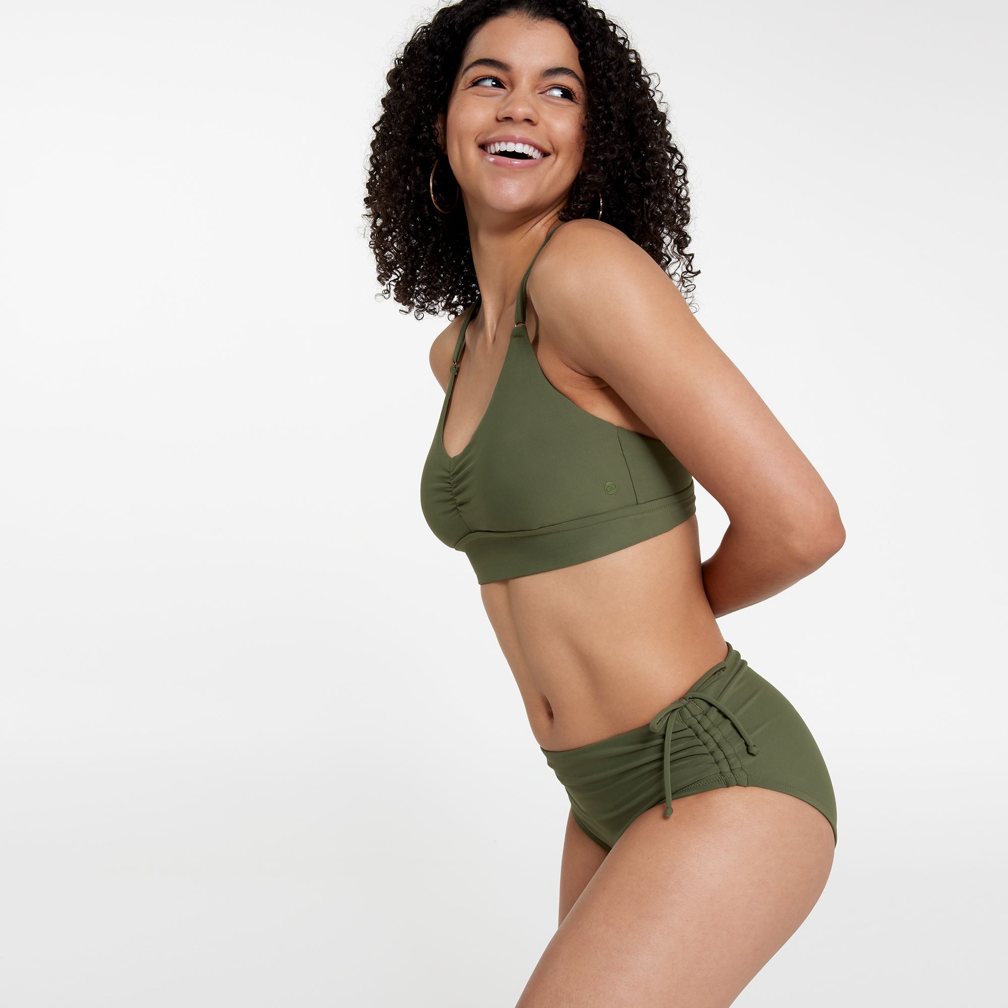 CALIA Women's Ruched Front Cross Medium Support Swim Top product image