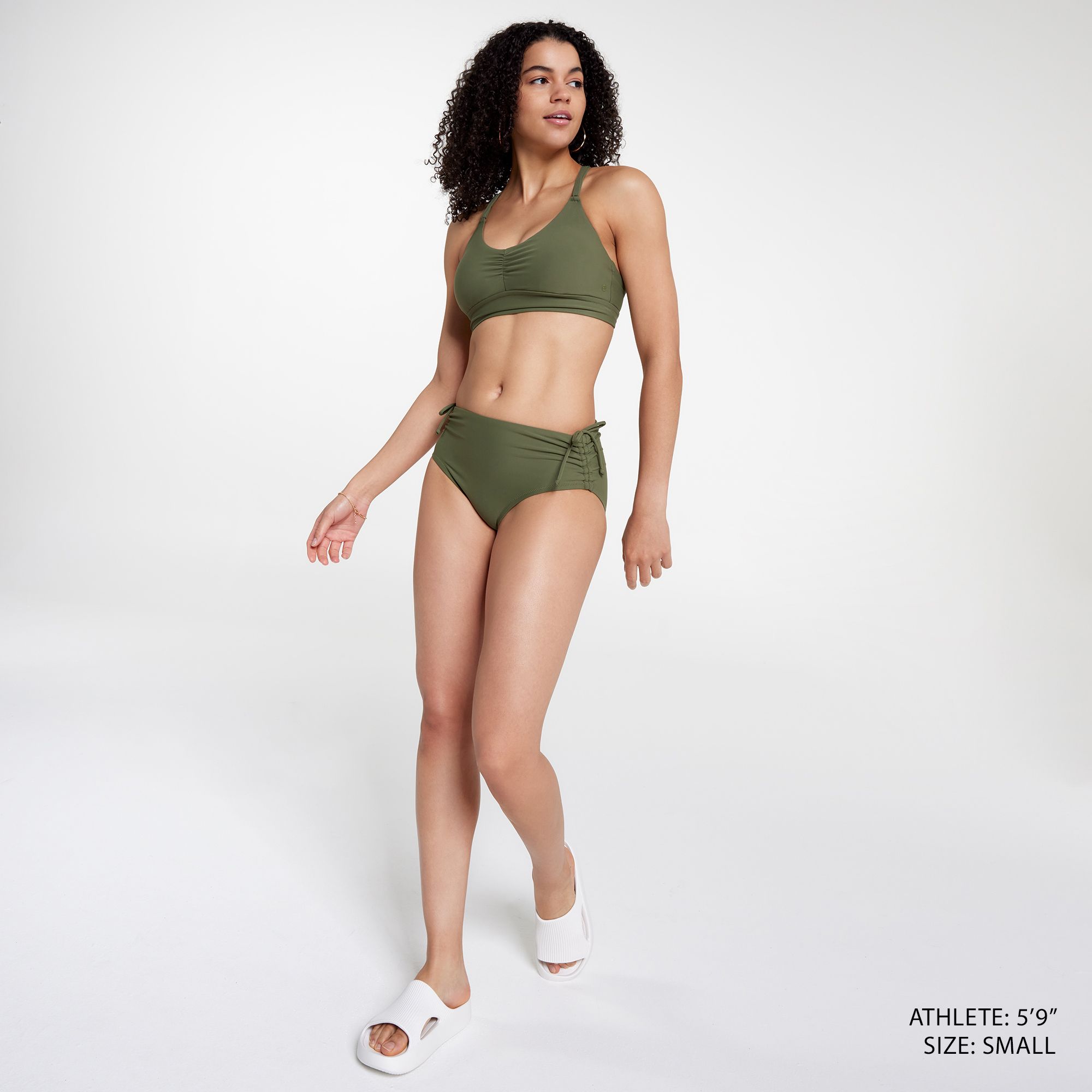 CALIA Women's Ruched Front Cross Medium Support Swim Top product image