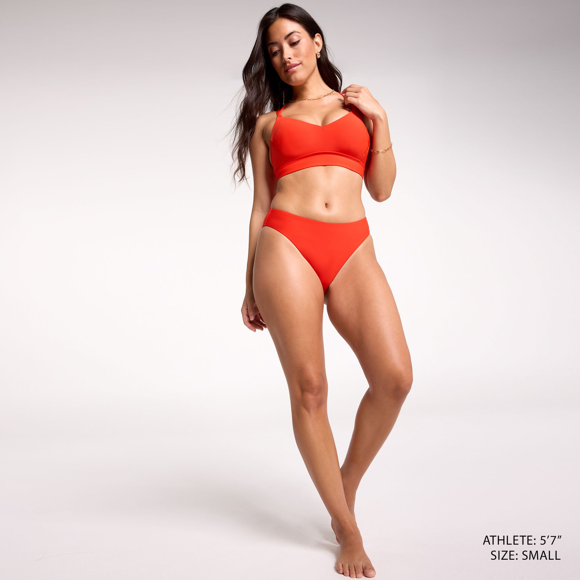 CALIA Women's Strappy Back Ruched Medium Support Bikini Swim Top product image