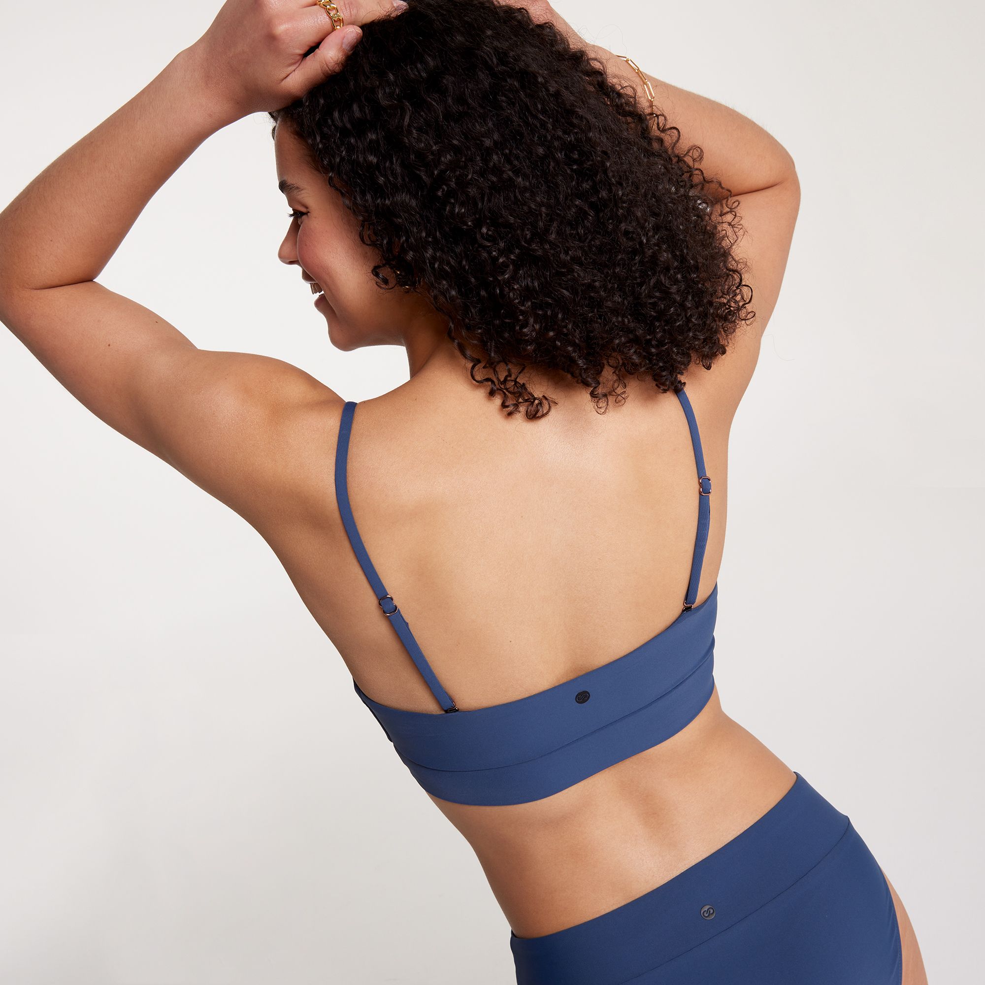 CALIA Women's V-Neck Ruched Bikini Low Support Swim Top product image