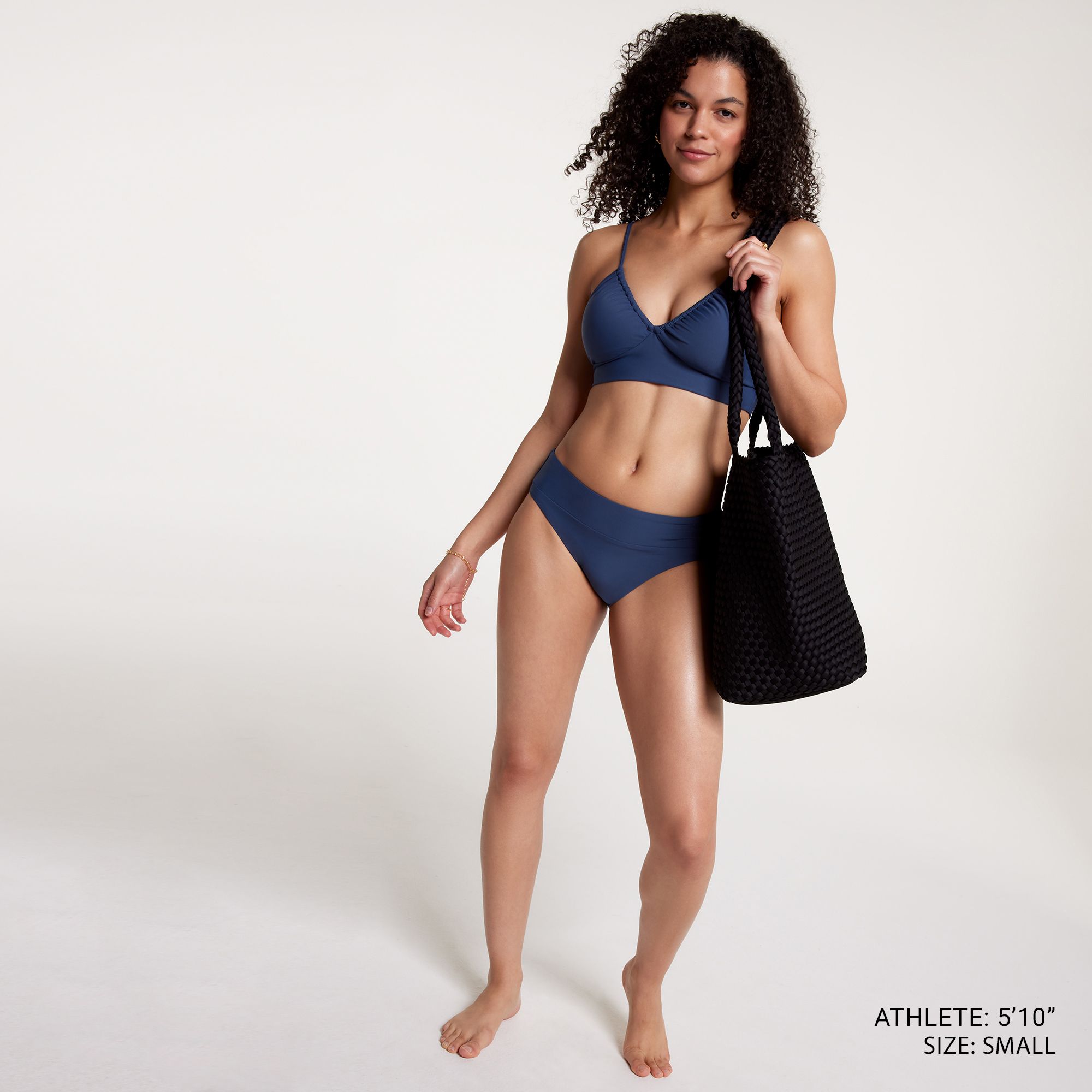 CALIA Women's V-Neck Ruched Bikini Low Support Swim Top product image