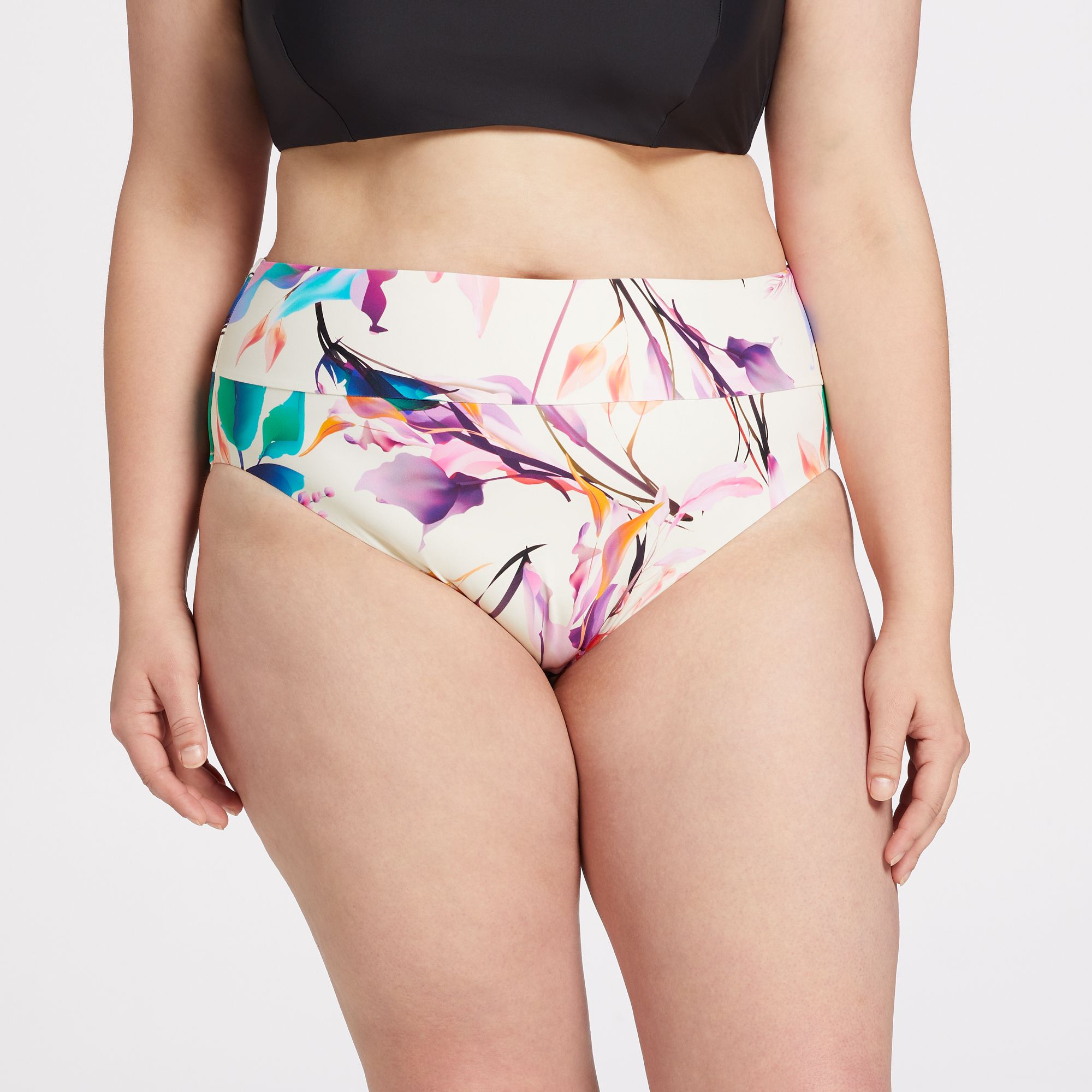 CALIA Women's Mid Rise Wide Banded High Leg Swim Bottoms product image