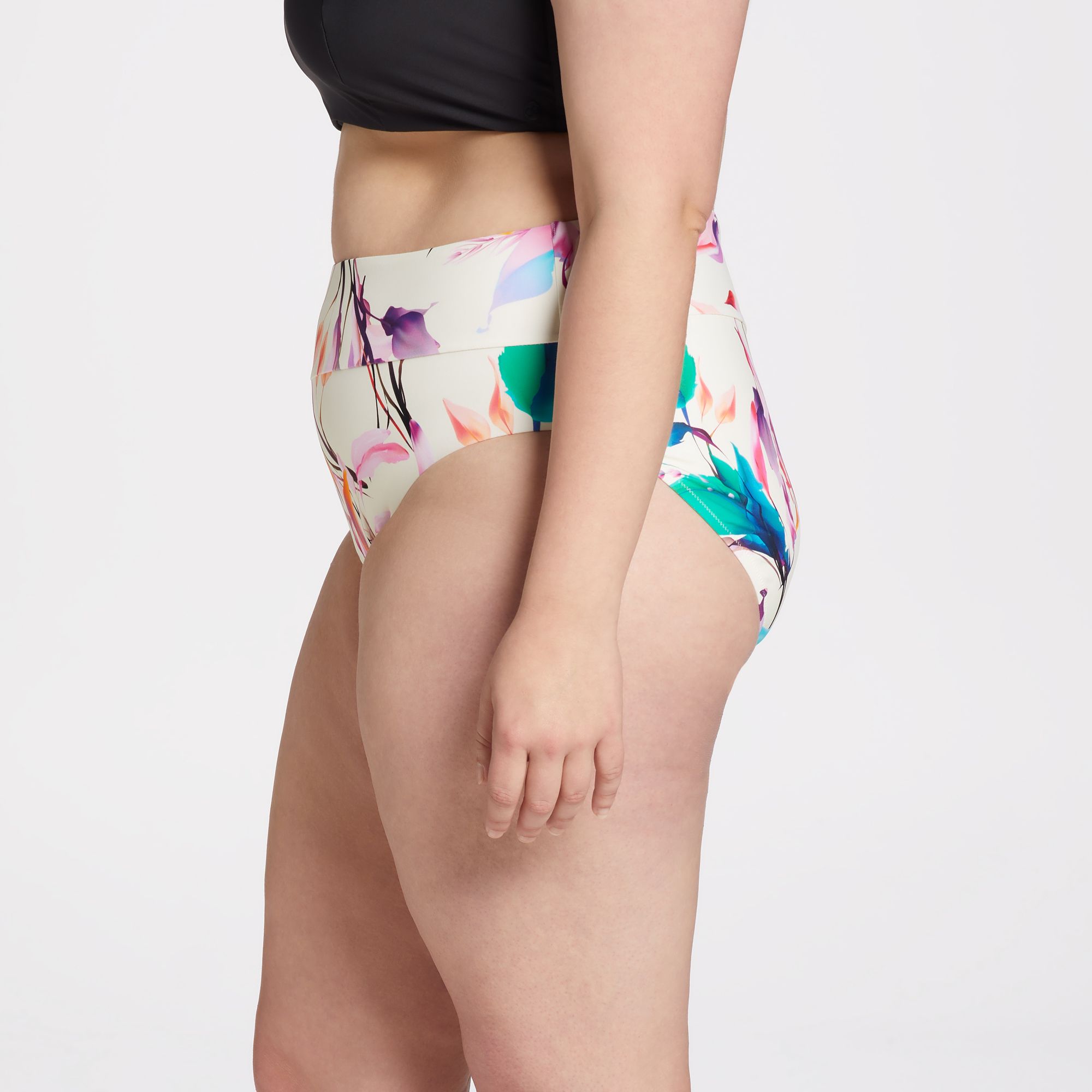 CALIA Women's Mid Rise Wide Banded High Leg Swim Bottoms product image