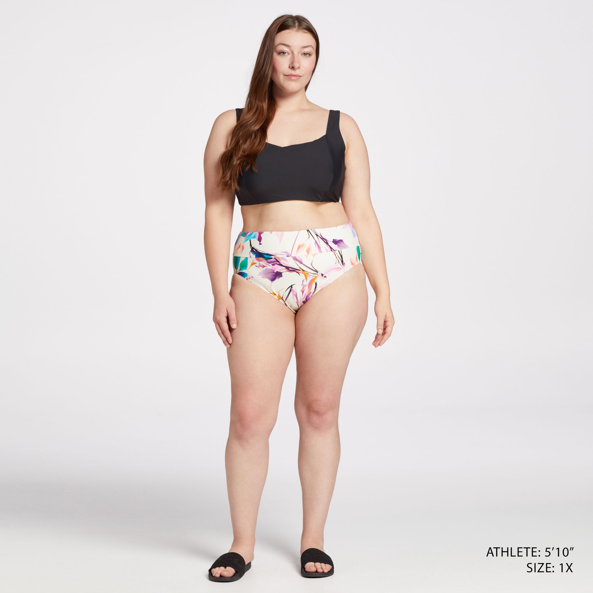 CALIA Women's Mid Rise Wide Banded High Leg Swim Bottoms product image