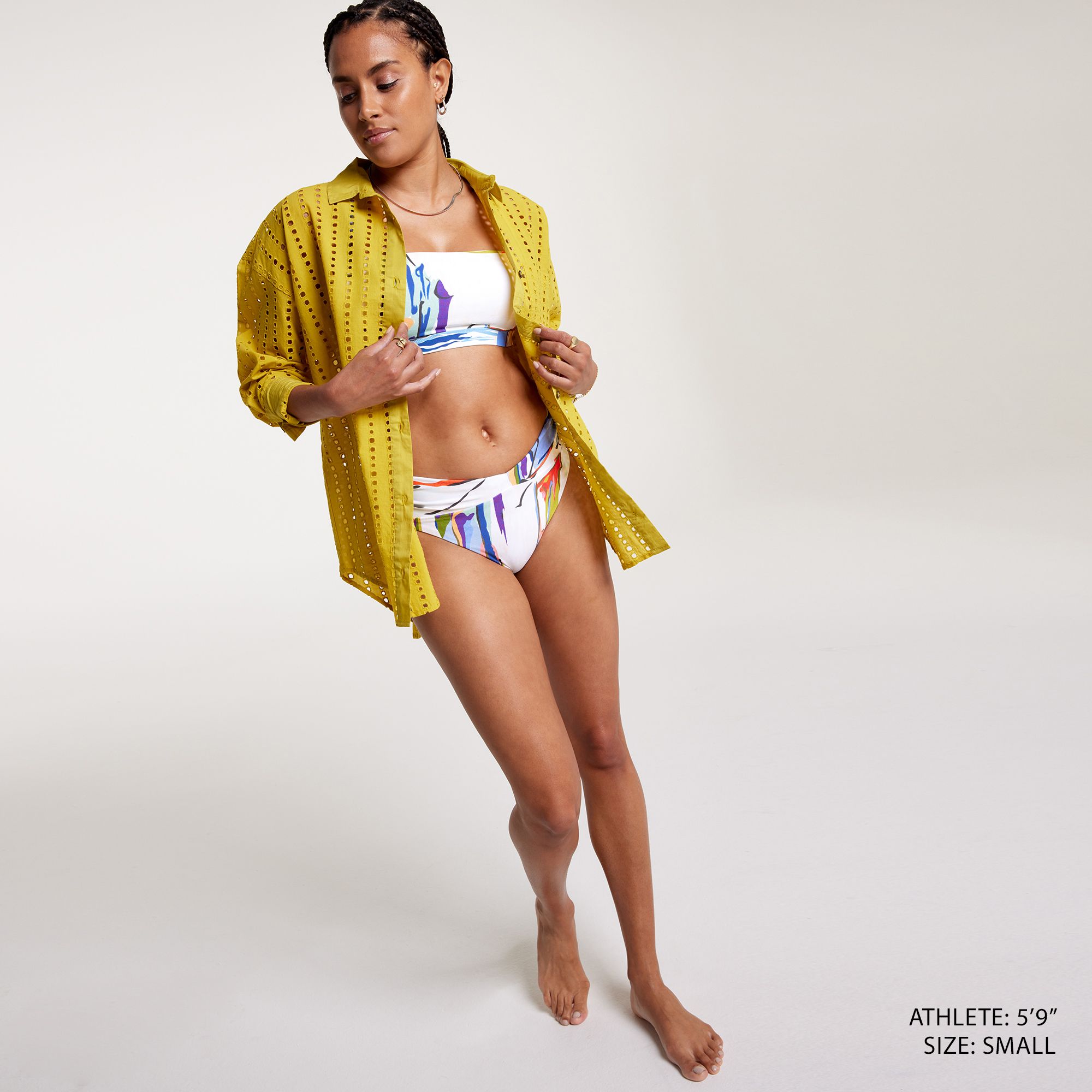 CALIA Women's Mid Rise Shirred V Front Swim Bottom product image