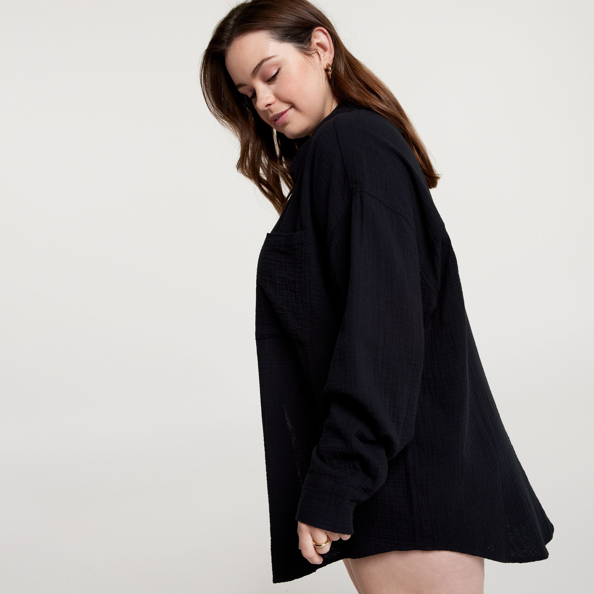 CALIA Women's Oversized Long Sleeve Button Down Cover Up product image