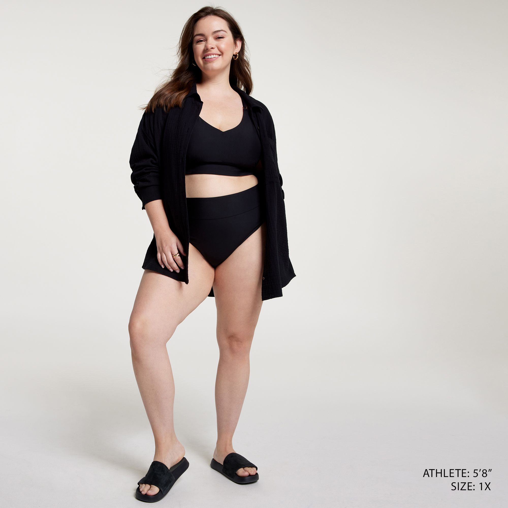 CALIA Women's Oversized Long Sleeve Button Down Cover Up product image