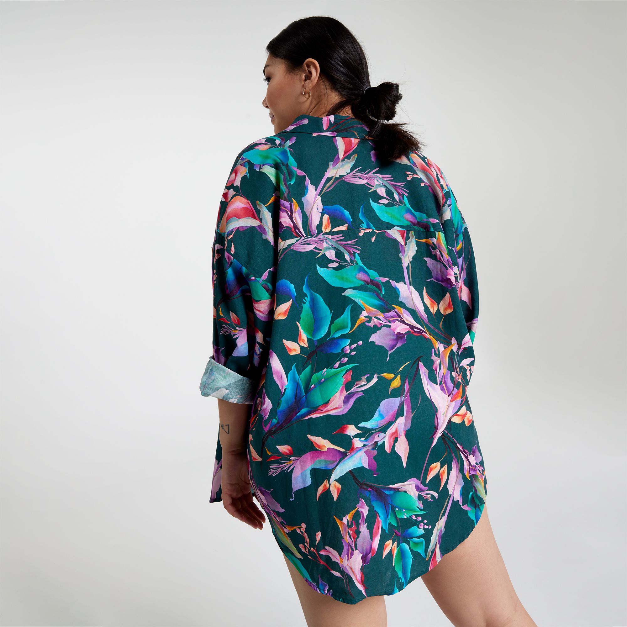 CALIA Women's Oversized Long Sleeve Button Down Cover Up product image