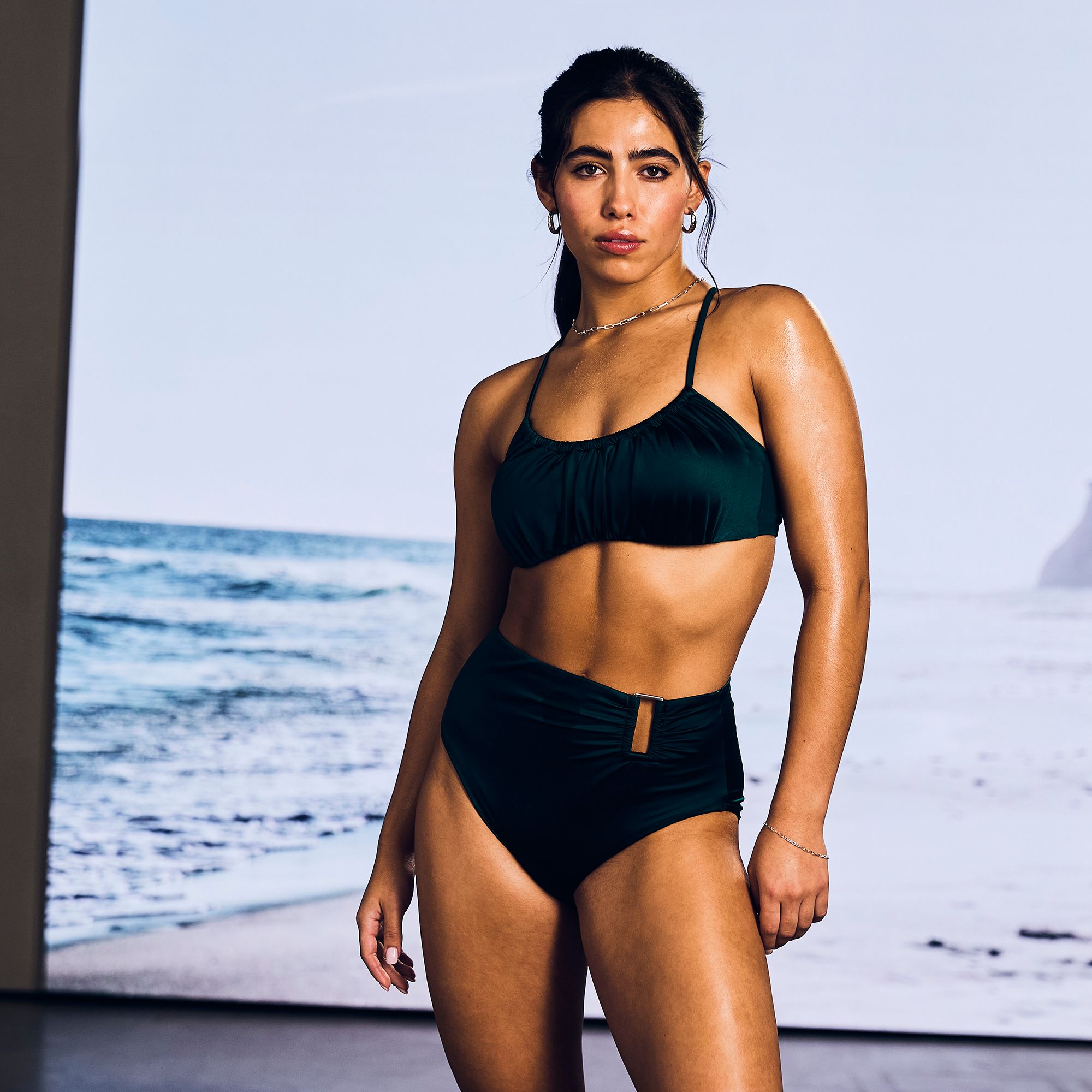 CALIA Women's Swim Scrunched Tie Back Bikini Top product image