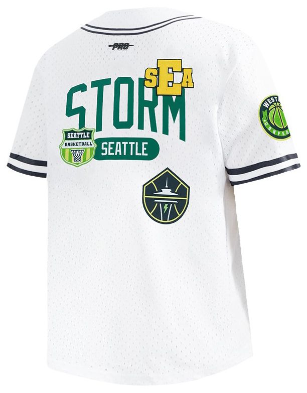 Pro Standard Youth Seattle Storm White Letterman Button Down Shirt product image