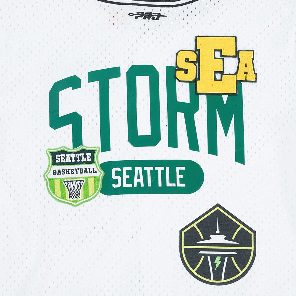 Pro Standard Youth Seattle Storm White Letterman Button Down Shirt product image