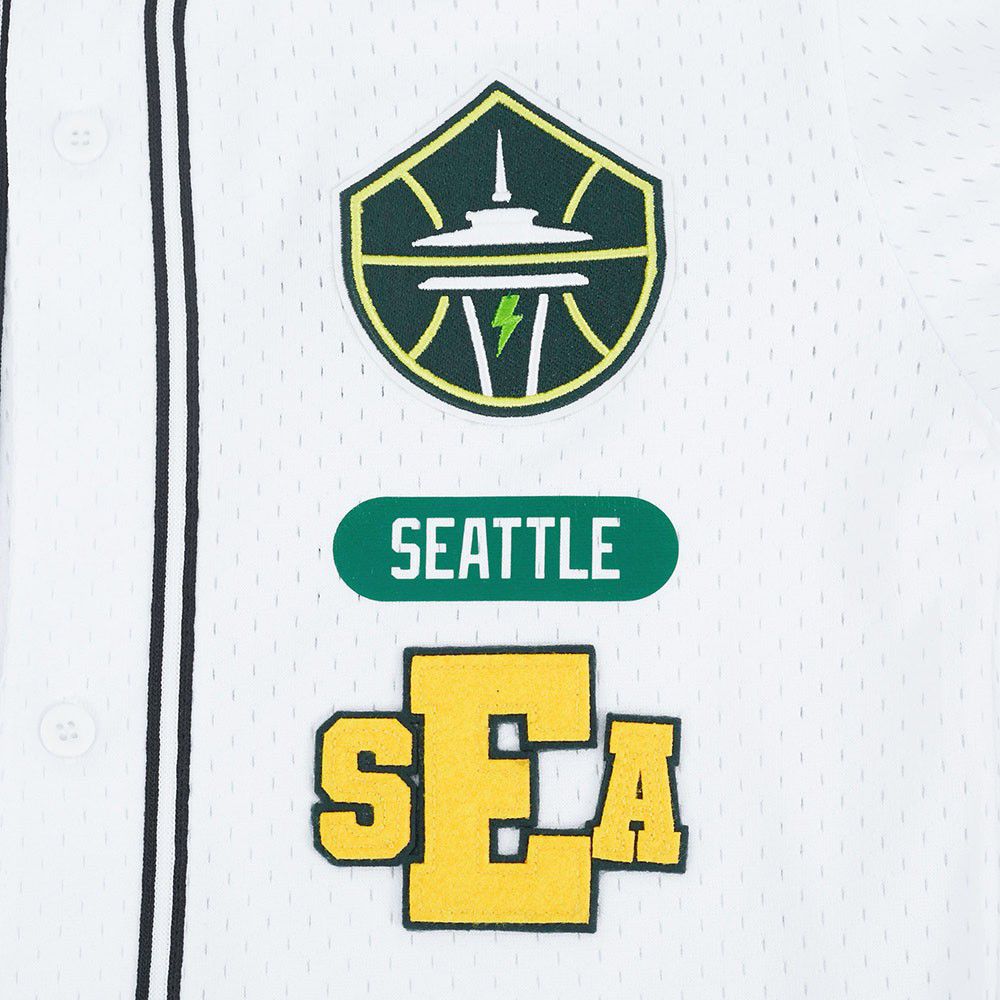 Pro Standard Youth Seattle Storm White Letterman Button Down Shirt product image