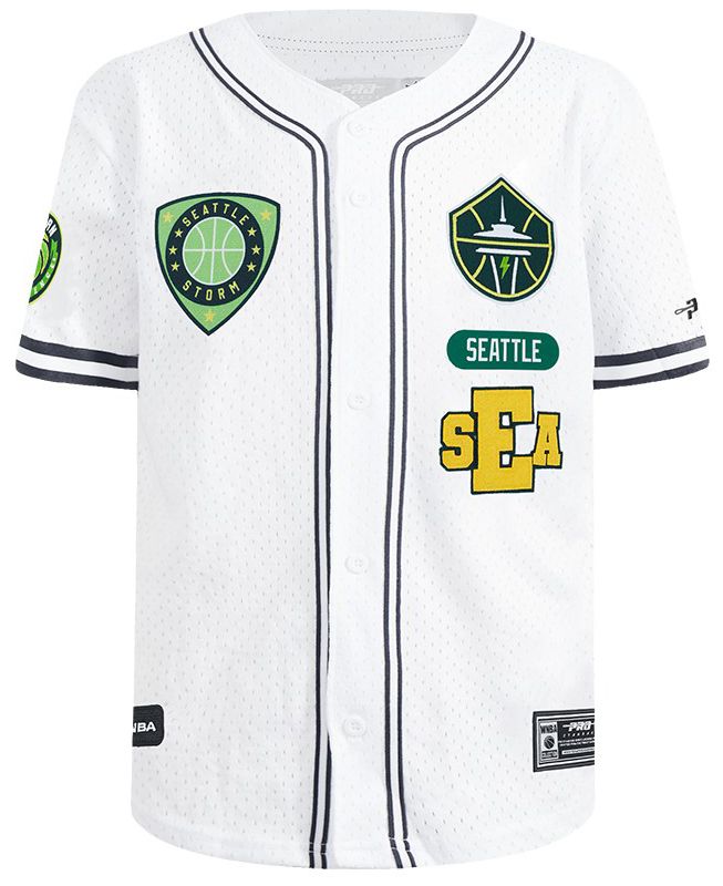 Pro Standard Youth Seattle Storm White Letterman Button Down Shirt product image