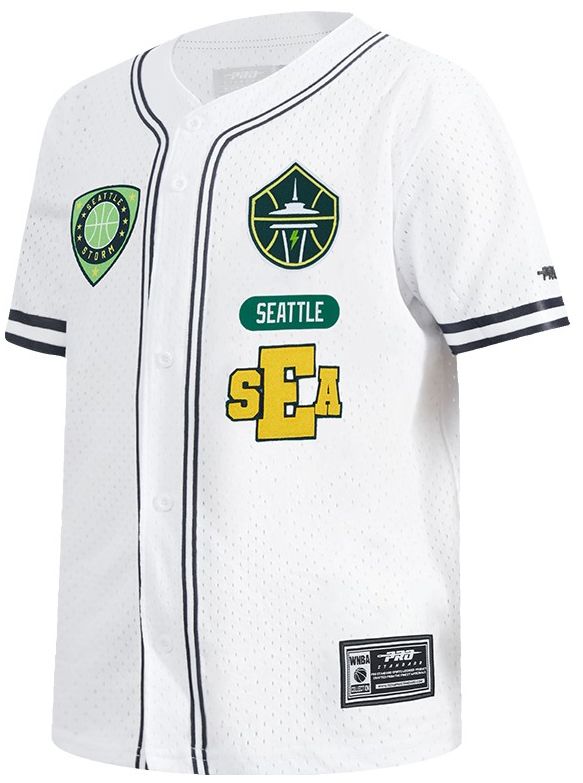 Pro Standard Youth Seattle Storm White Letterman Button Down Shirt product image