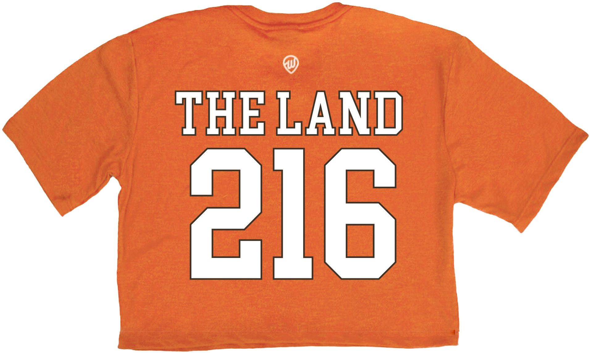 Where I'm From Women's Cleveland Orange 2-Hit Cropped Short Sleeve T-Shirt product image