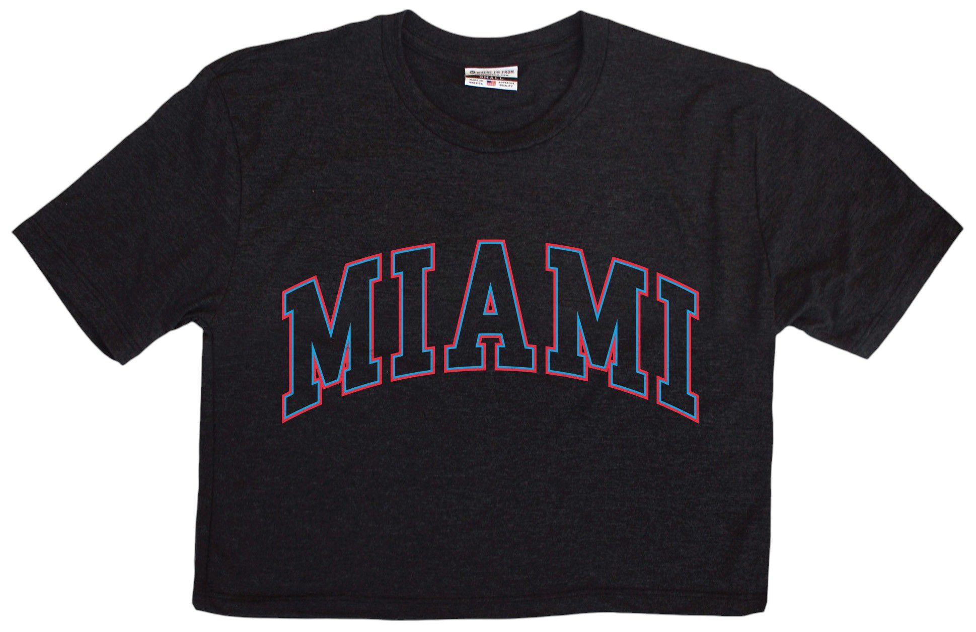 Where I'm From Adult Miami Black 2Sided Cropped T-Shirt product image