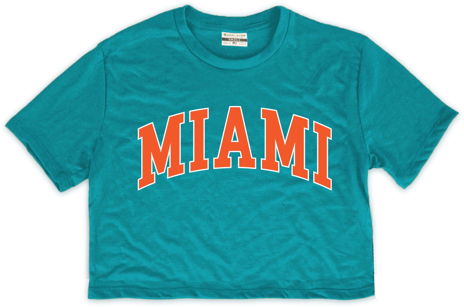 Where I'm From Women's Miami Teal 2-Hit Cropped Short Sleeve T-Shirt product image