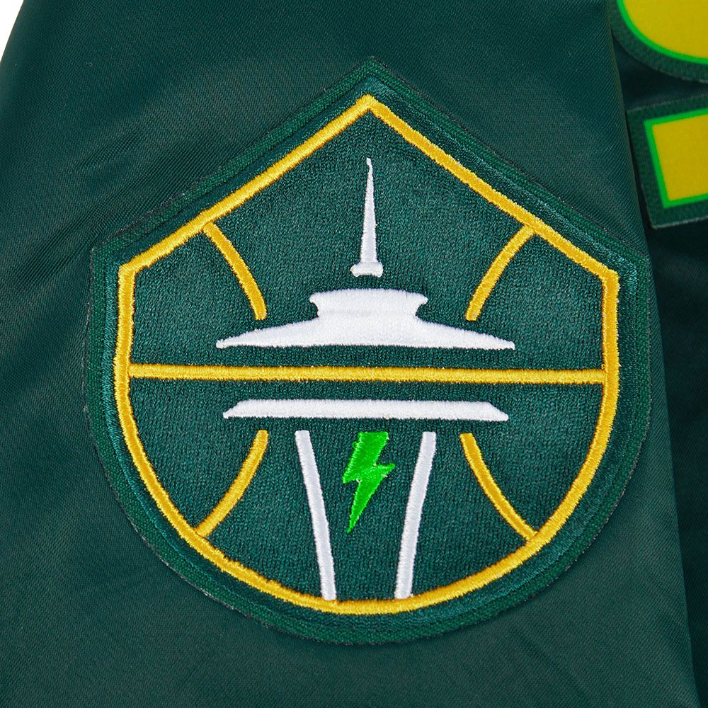Pro Standard Women's Seattle Storm Green Chenille Satin Jacket product image