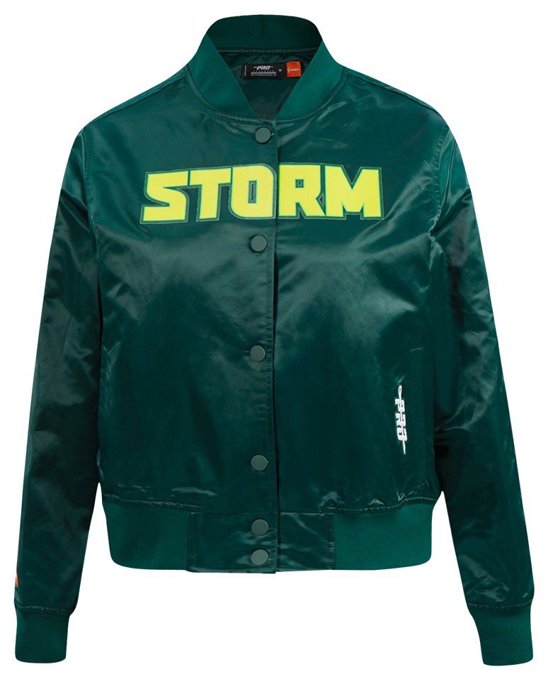 Pro Standard Women's Seattle Storm Green Chenille Satin Jacket product image