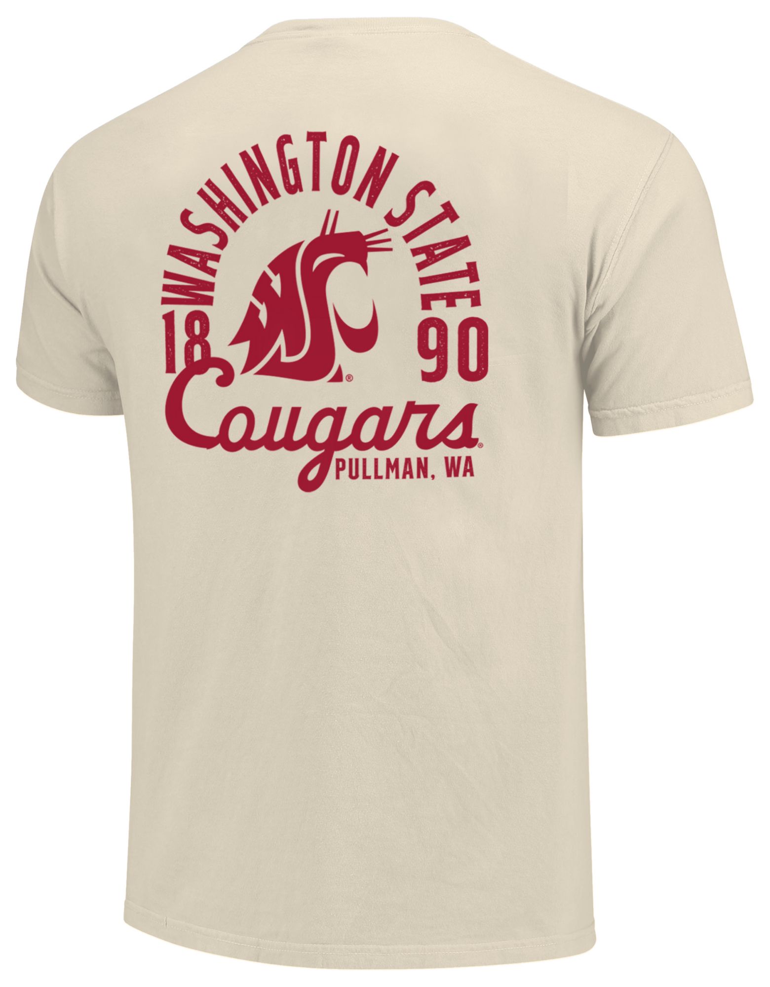 Image One Men's Washington State Cougars Ivory Mascot Overlay T-Shirt product image