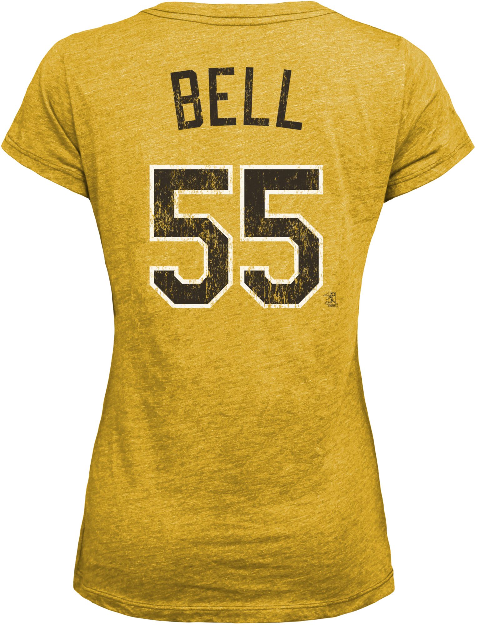 Majestic Threads Women's Pittsburgh Pirates Josh Bell Gold V-Neck T-Shirt product image