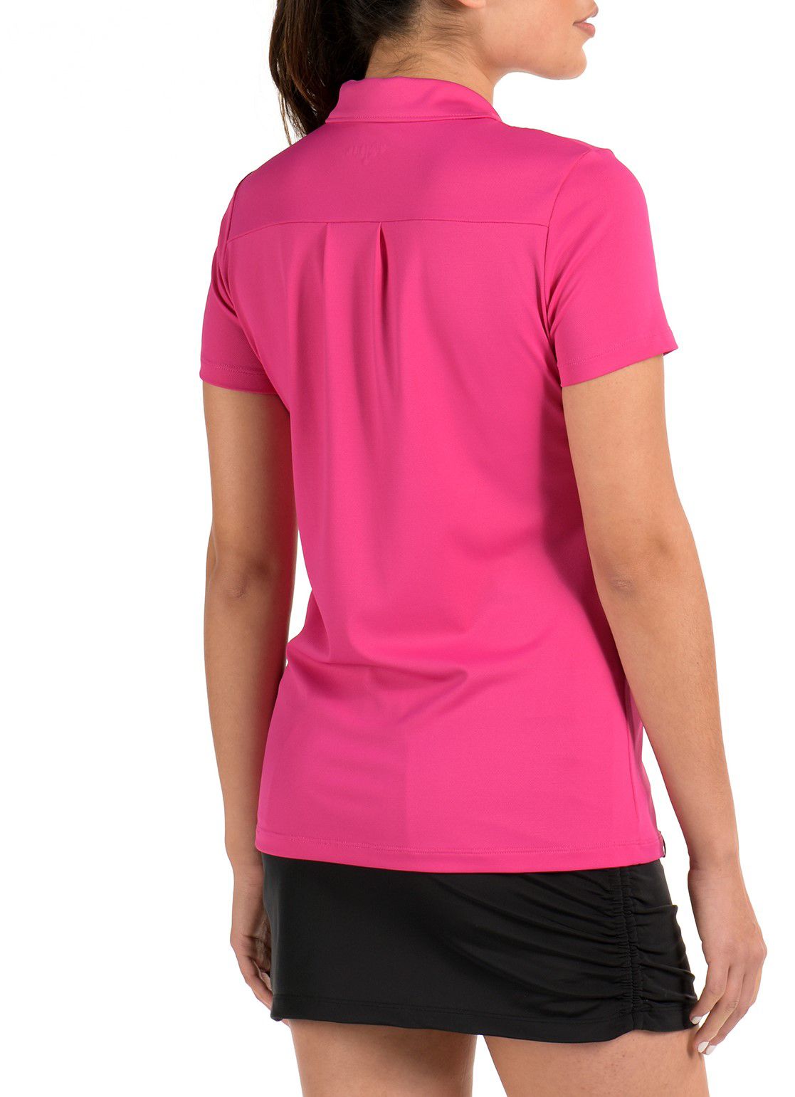 SwingDish Women's Summer Pink Striped Golf Polo