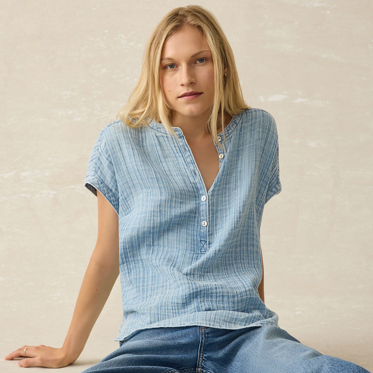 Faherty Women's Dream Gauze Cotton T-Shirt product image