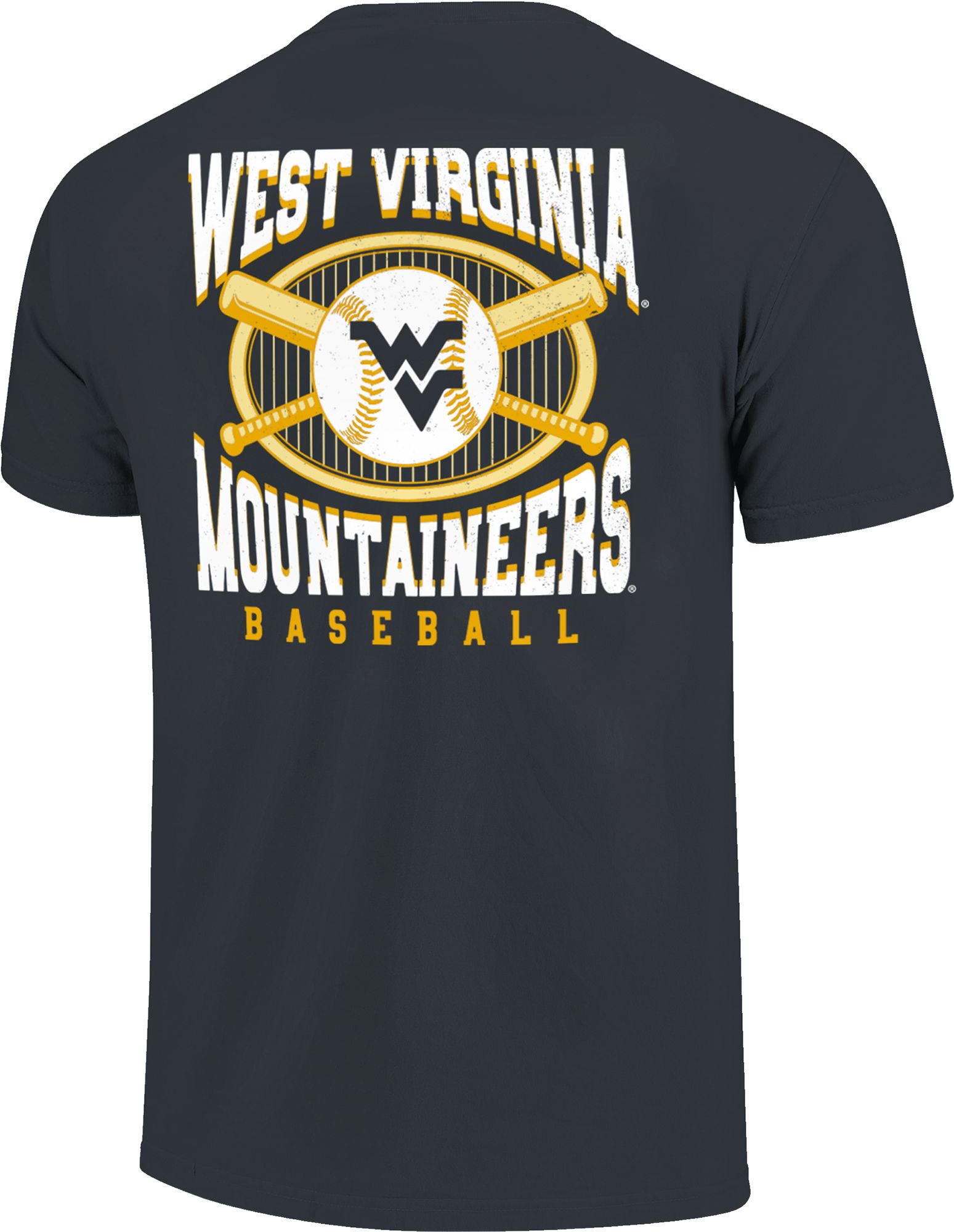 Image One Men's West Virginia Mountaineers Blue Baseball Pin T-Shirt product image