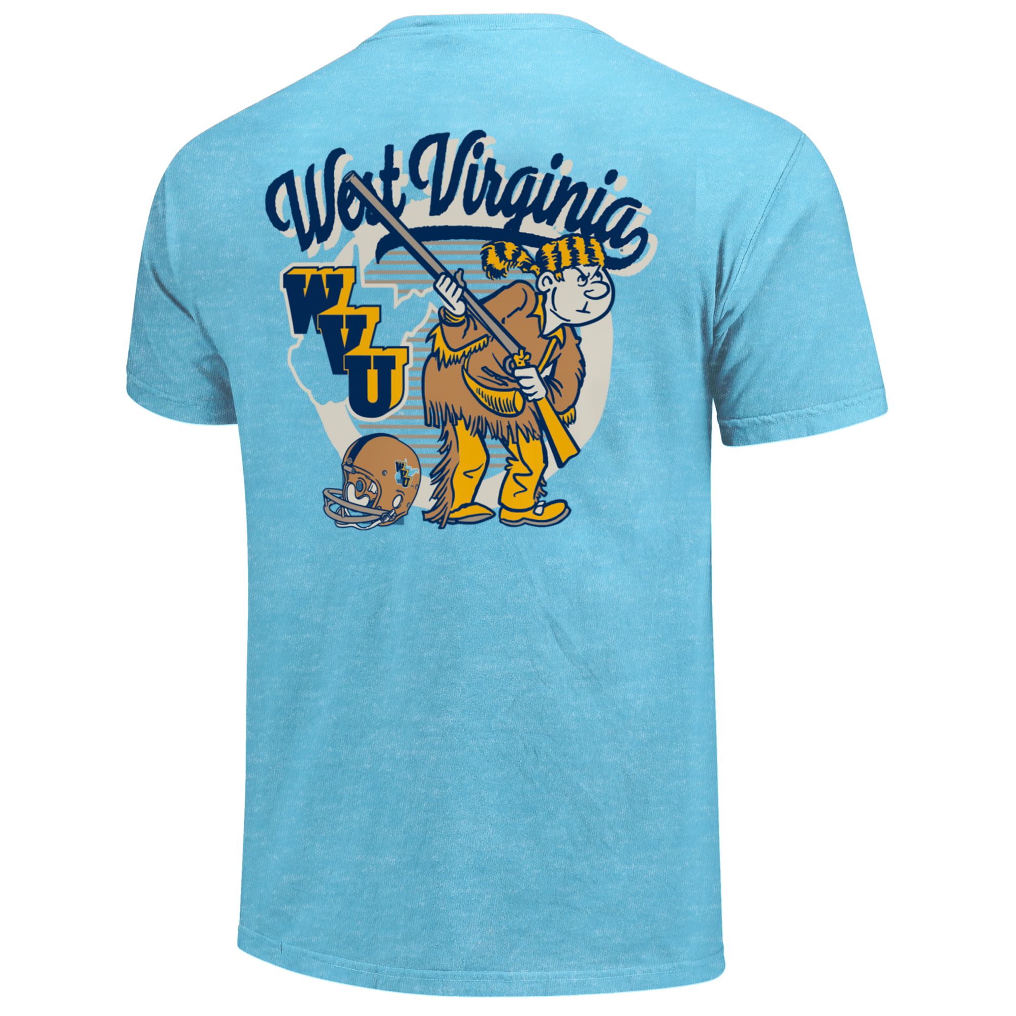 Image One Men's West Virginia Mountaineers Light Blue Vintage Logo T-Shirt product image