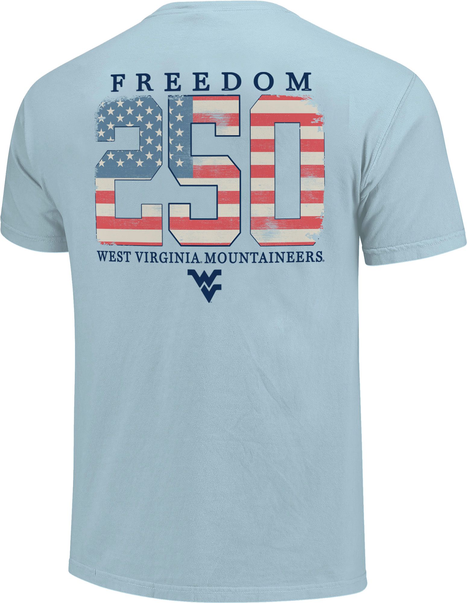 Image One Men's West Virginia Mountaineers Chambray Americana Mascot 250 T-Shirt product image