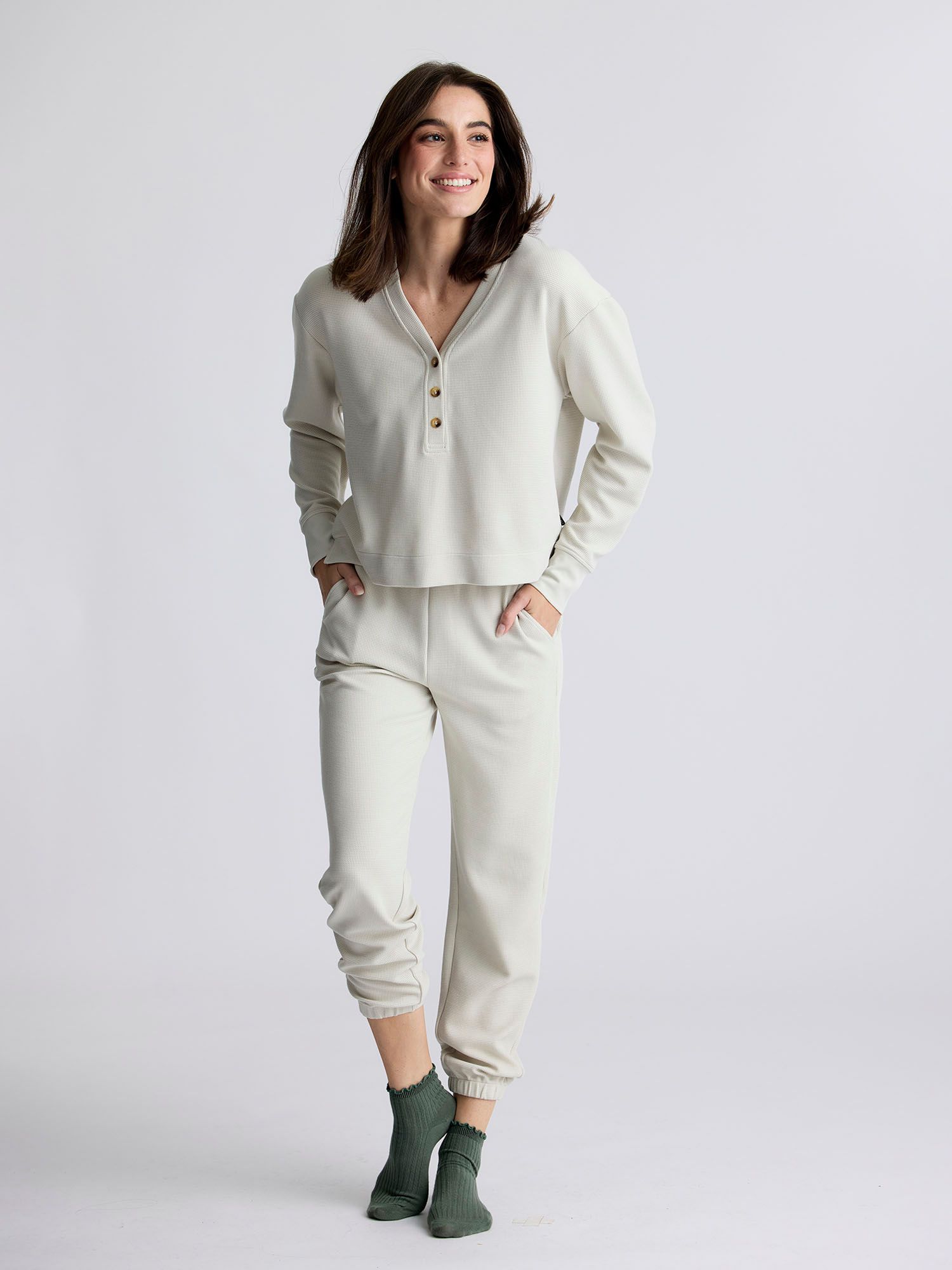 Free Fly Women's Waffle Long Sleeve Henley Shirt product image