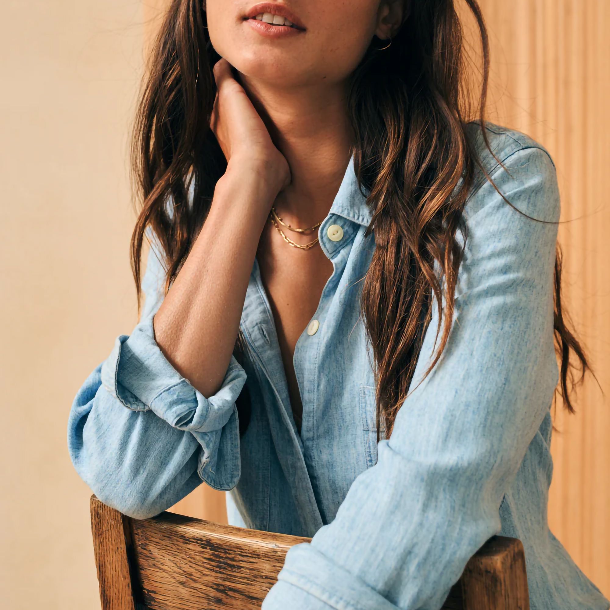 Faherty Women's Tried & True Chambray Shirt product image