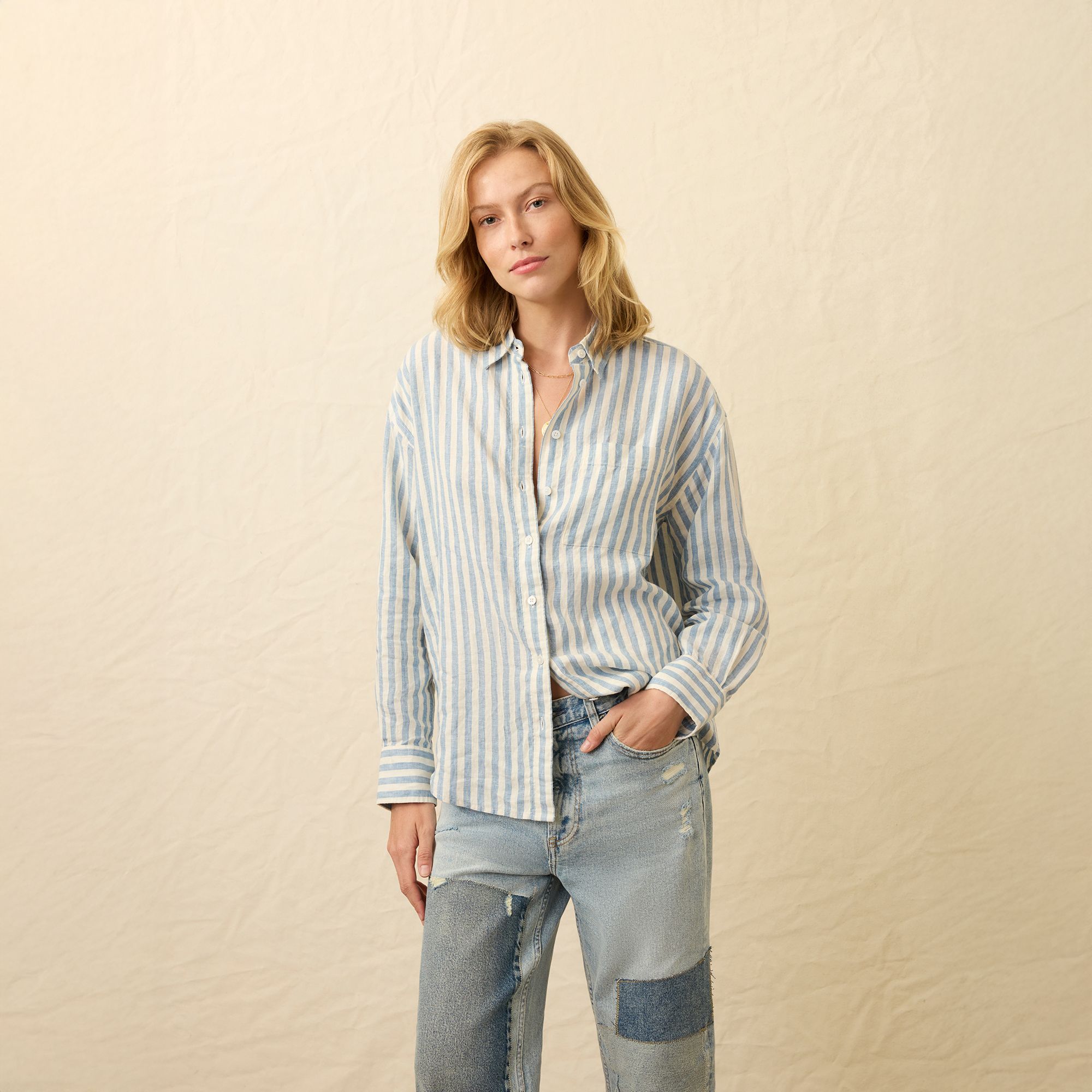 Faherty Women's Laguna Linen Relaxed Shirt product image