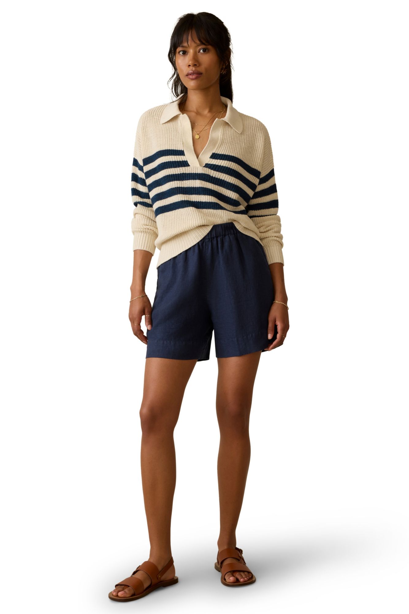 Faherty Women's Miramar Linen Polo Sweater product image