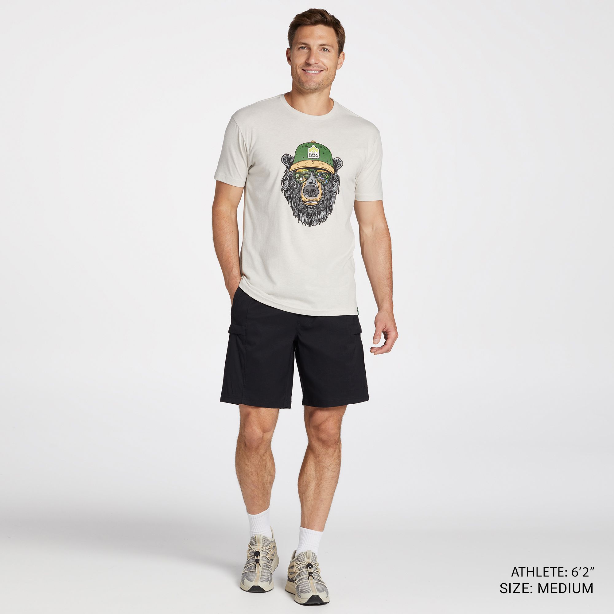 Wild Tribute x Public Lands Adult Miami Vice Bear T Shirt product image