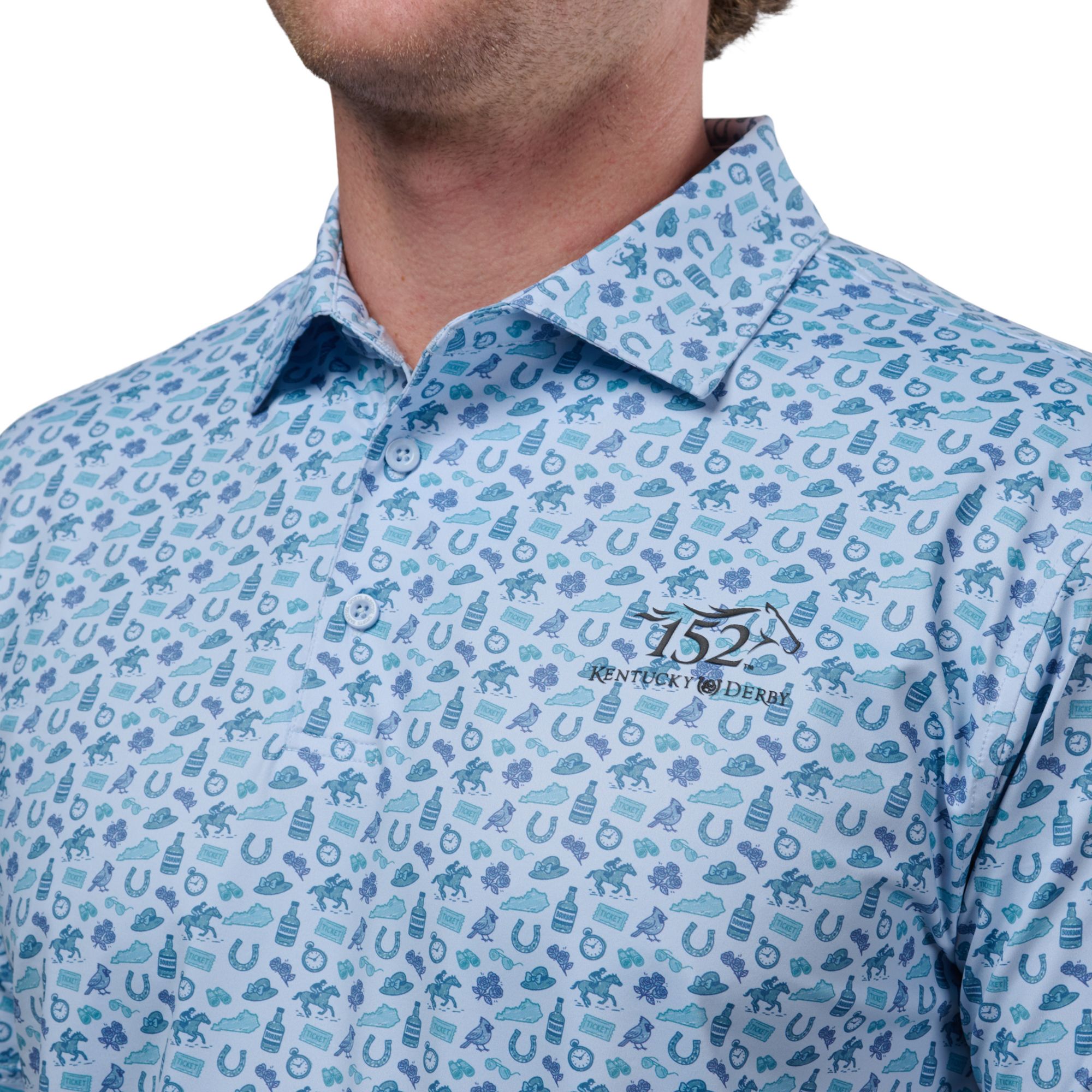 Barstool Sports Men's Kentucky Derby Blue Icon Polo product image