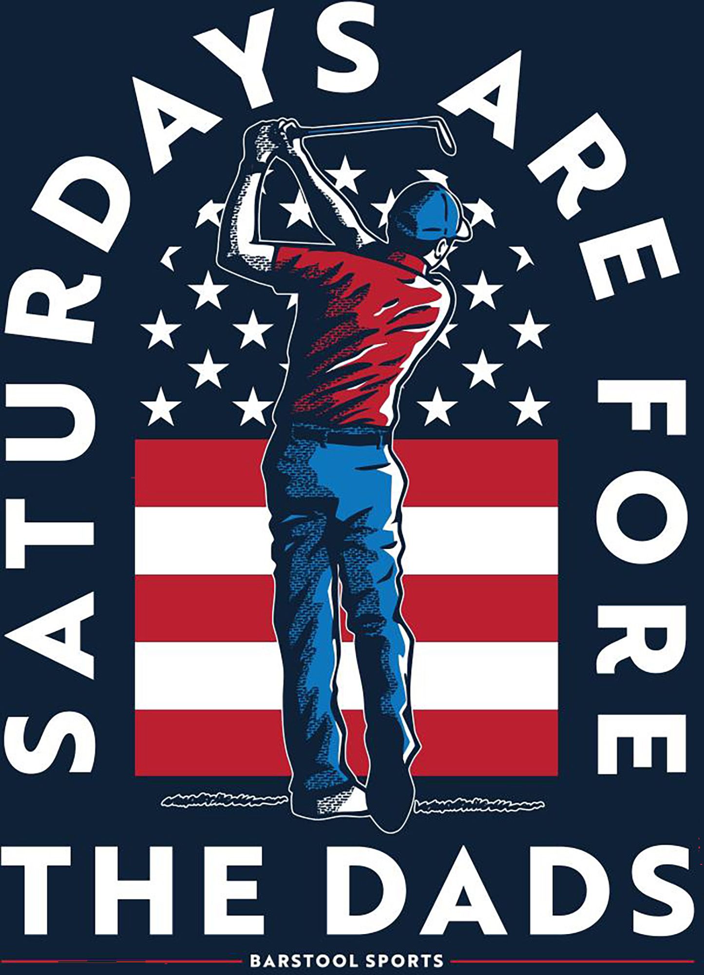 Barstool Sports Men's Father's Day 2026 Navy 'Fore The Dads' T-Shirt product image