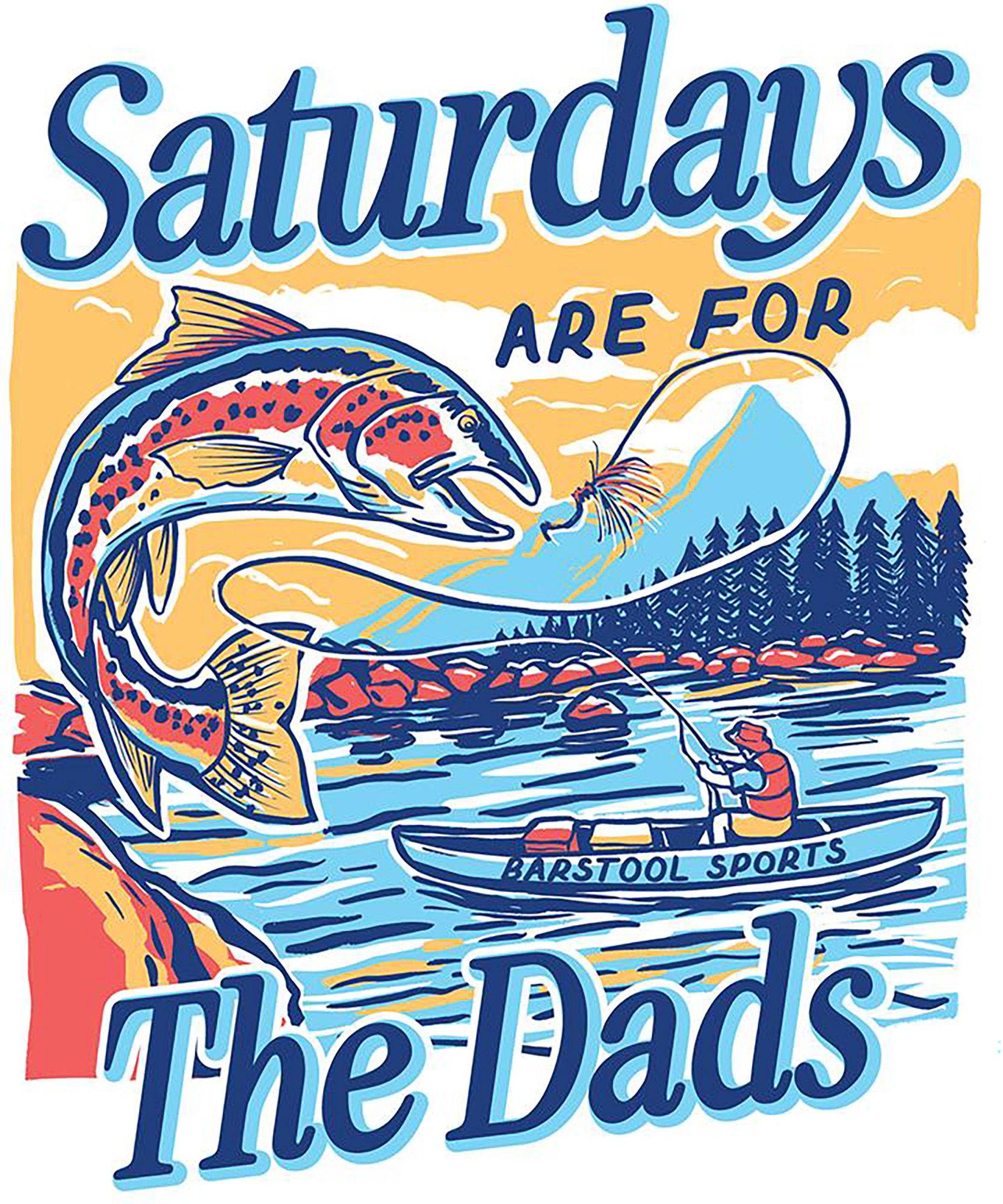 Barstool Sports Men's Father's Day 2026 White 'Fish For The Dads' T-Shirt product image