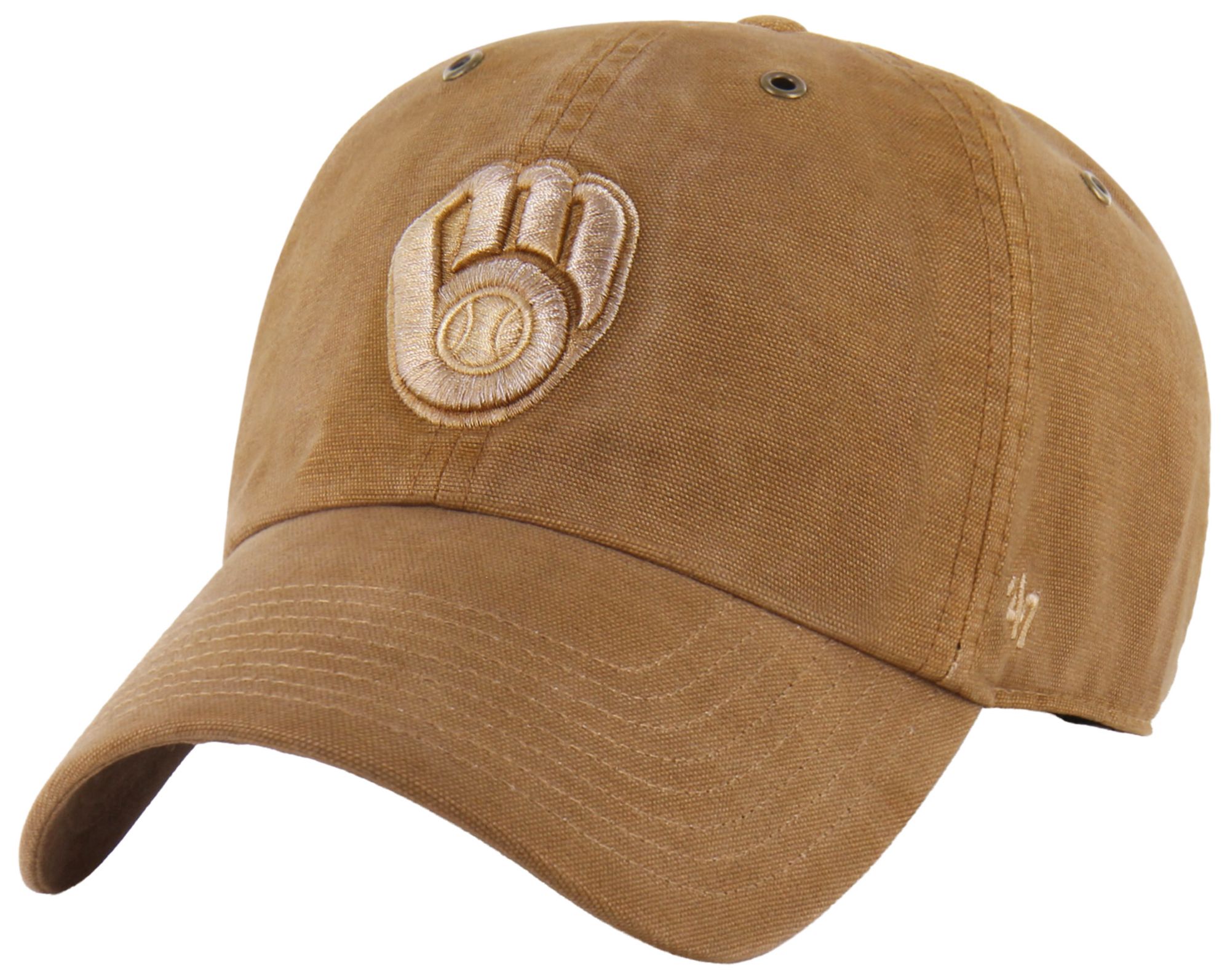 Carhartt x '47 Adult Milwaukee Brewers Brown Garment Dyed Clean Up Adjustable Hat product image