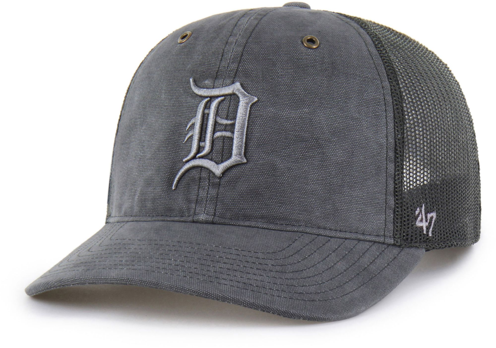 Carhartt x '47 Adult Detroit Tigers Charcoal Garment Dyed Trucker Adjustable Hat product image